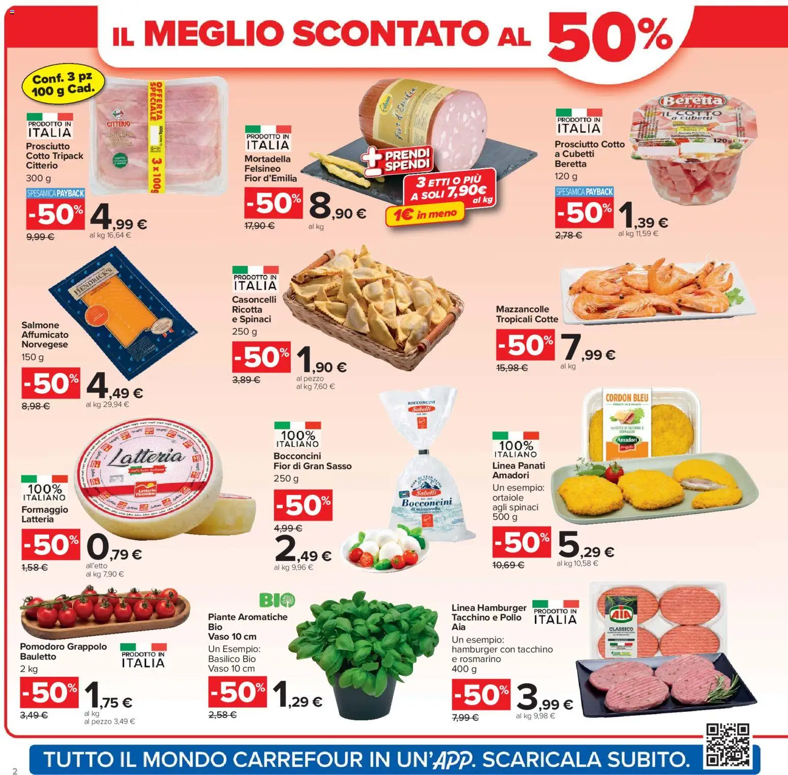 Volantino Carrefour del 07.04.2026 | Pagina: 2 | Prodotti: Rosmarino, Pomodoro, Mortadella, Vaso