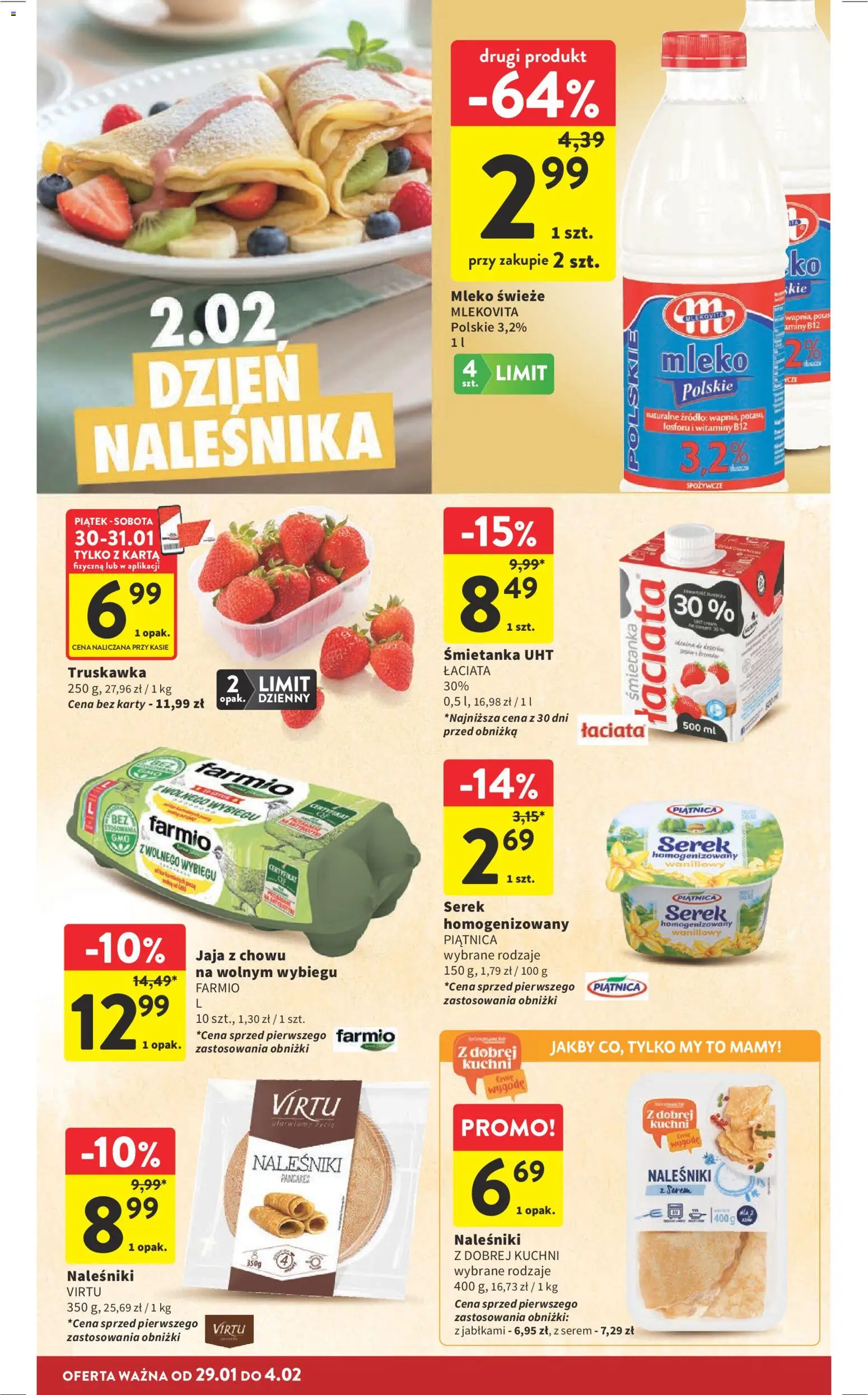 Intermarche Gazetka od 29.01.2026 | Strona: 24 | Produkty: Karta, Mleko, Naleśniki, Pancakes