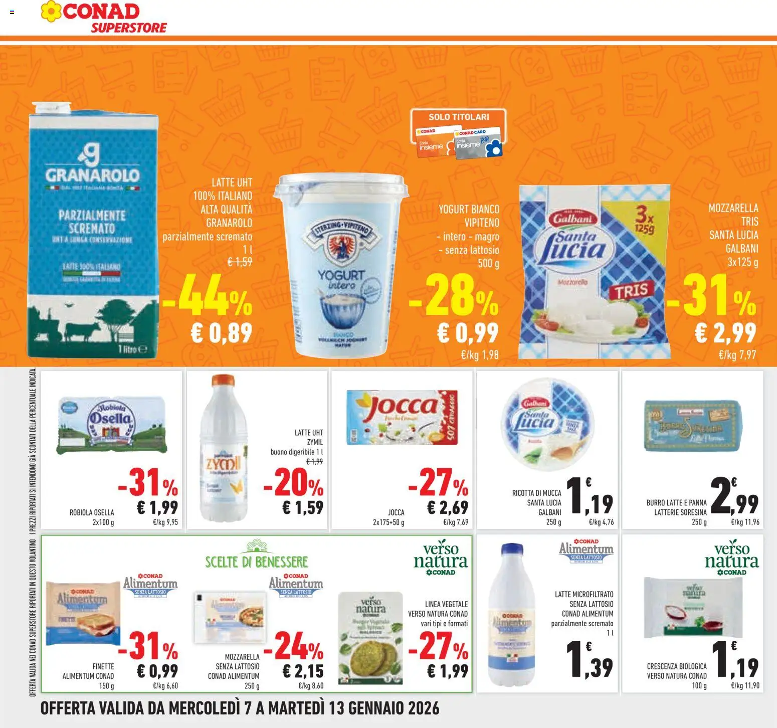 Volantino Conad del 07.01.2026 | Pagina: 14 | Prodotti: Yogurt, Burro, Crescenza, Robiola