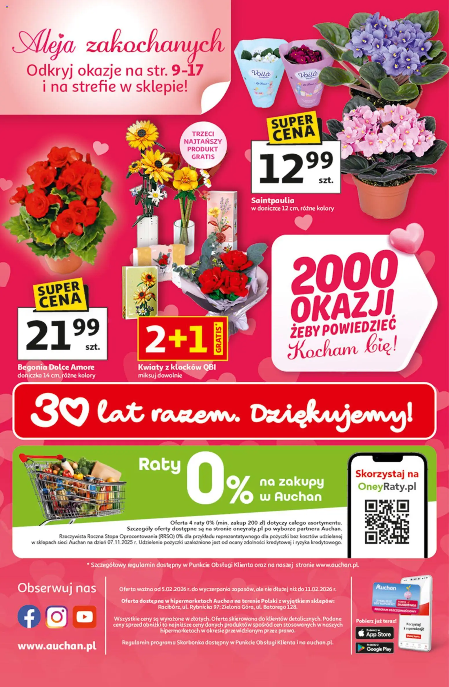 Auchan Gazetka - 30 Lat Hipermarket od 05.02.2026 | Strona: 45 | Produkty: Doniczka, Kwiaty