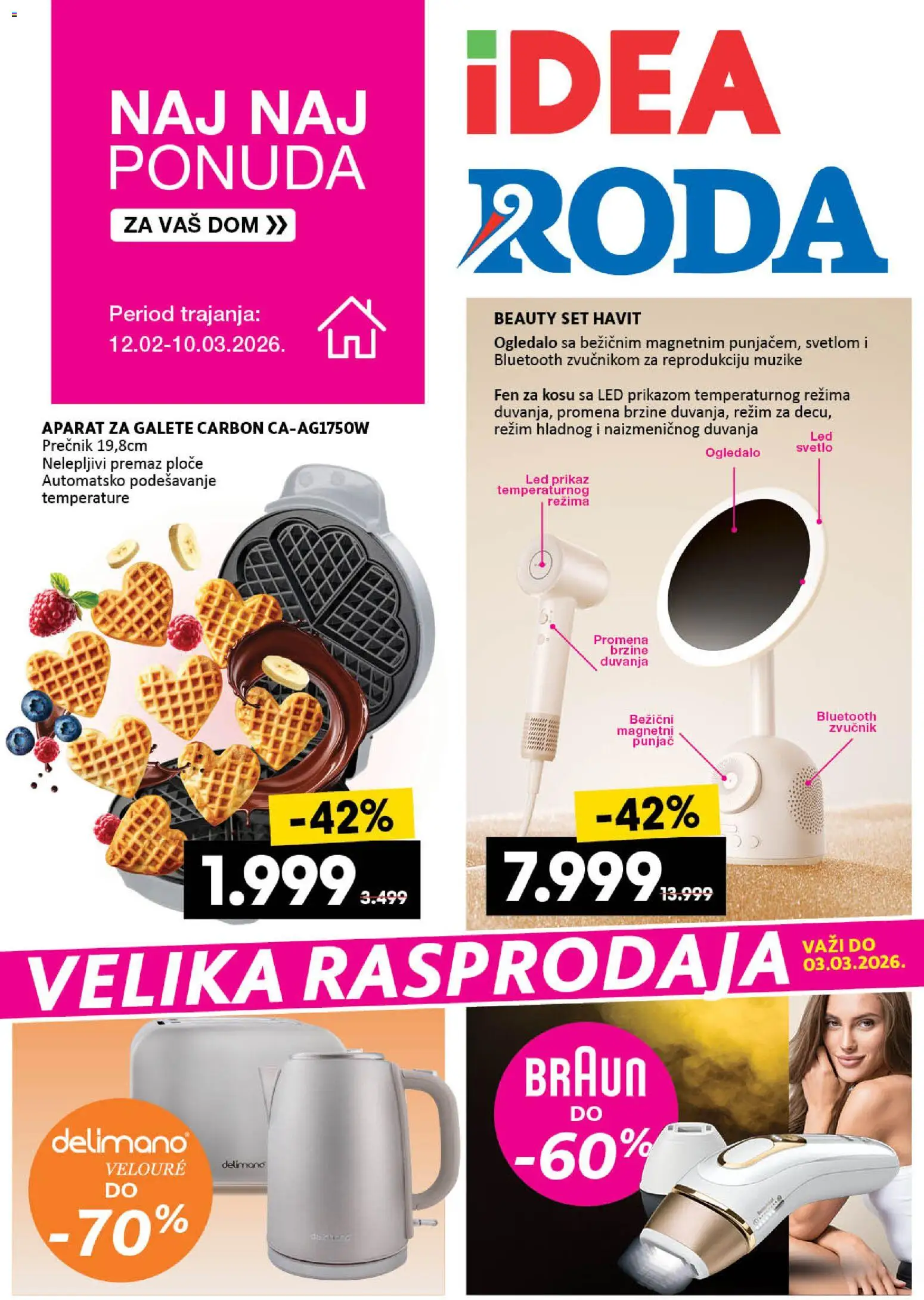 Roda katalog - važi od 12.02.2026 | Strana: 1 | Proizvode: Aparat za galete, Fen, Galete, Delimano