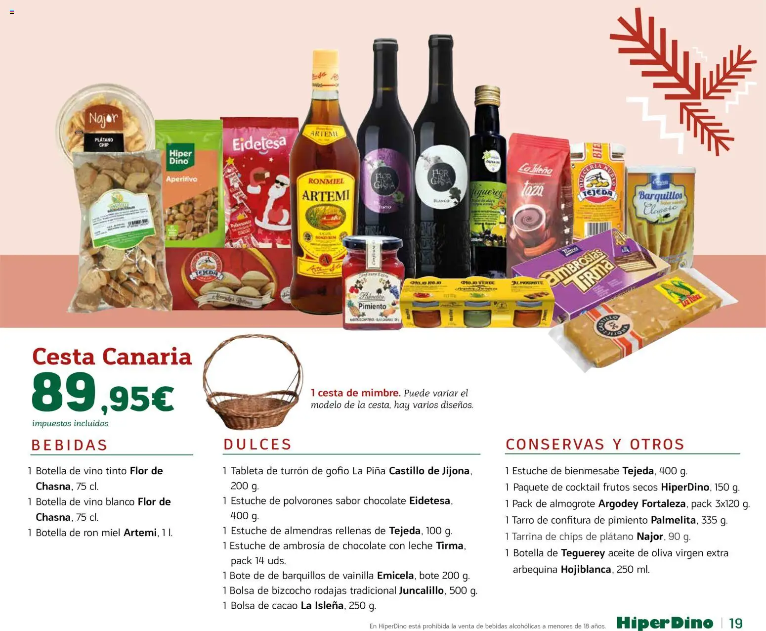 HiperDino - Catálogo Lotes y Cestas │ válido desde el 10.11.2025 | Página: 19 | Productos: Chocolate, Piña, Aceite de oliva, Chocolate con leche