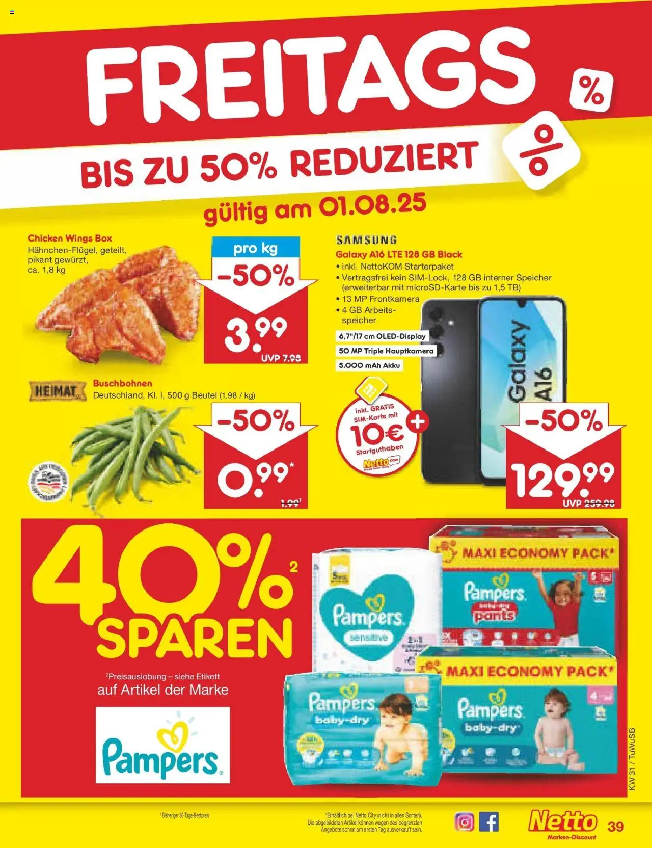 Netto Marken-Discount prospekt Calw-Stammheim	 - gültig ab dem 27.07.2025 | Seite: 63 | Produkte: Box, Pampers, Samsung
