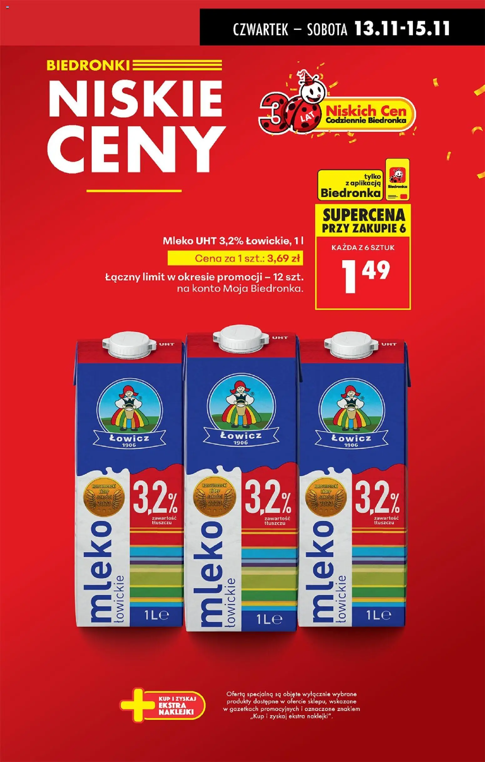 Biedronka gazetka - Oferta w tym tygodniu od 13.11.2025 | Strona: 5 | Produkty: Naklejki, Mleko, Mleko łowickie