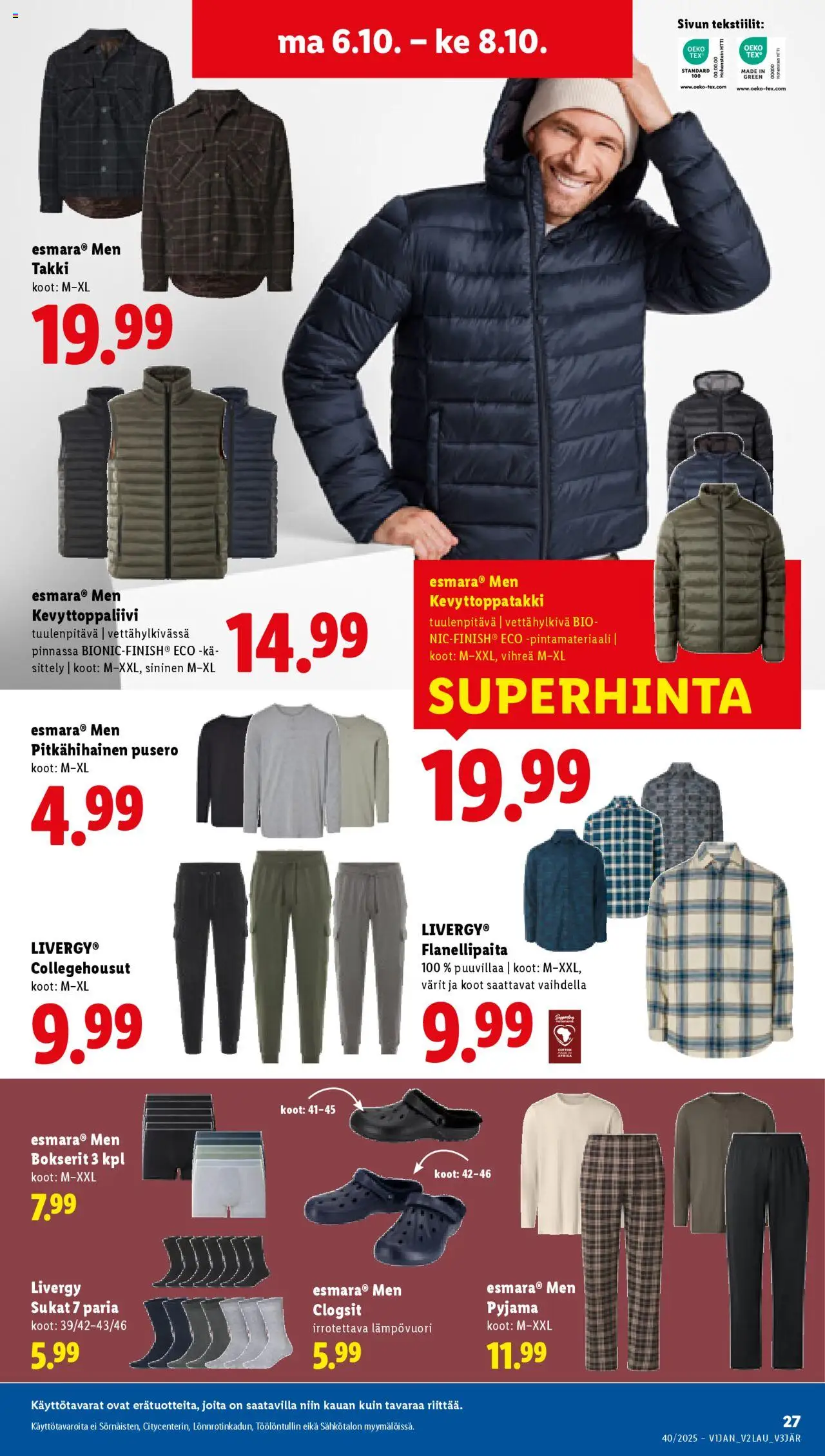 Lidl tarjoukset – voimassa 02.10.2025 alkaen | Sivu: 35 | Tuotteet: Pusero, Sukat, Pyjama, Bokserit