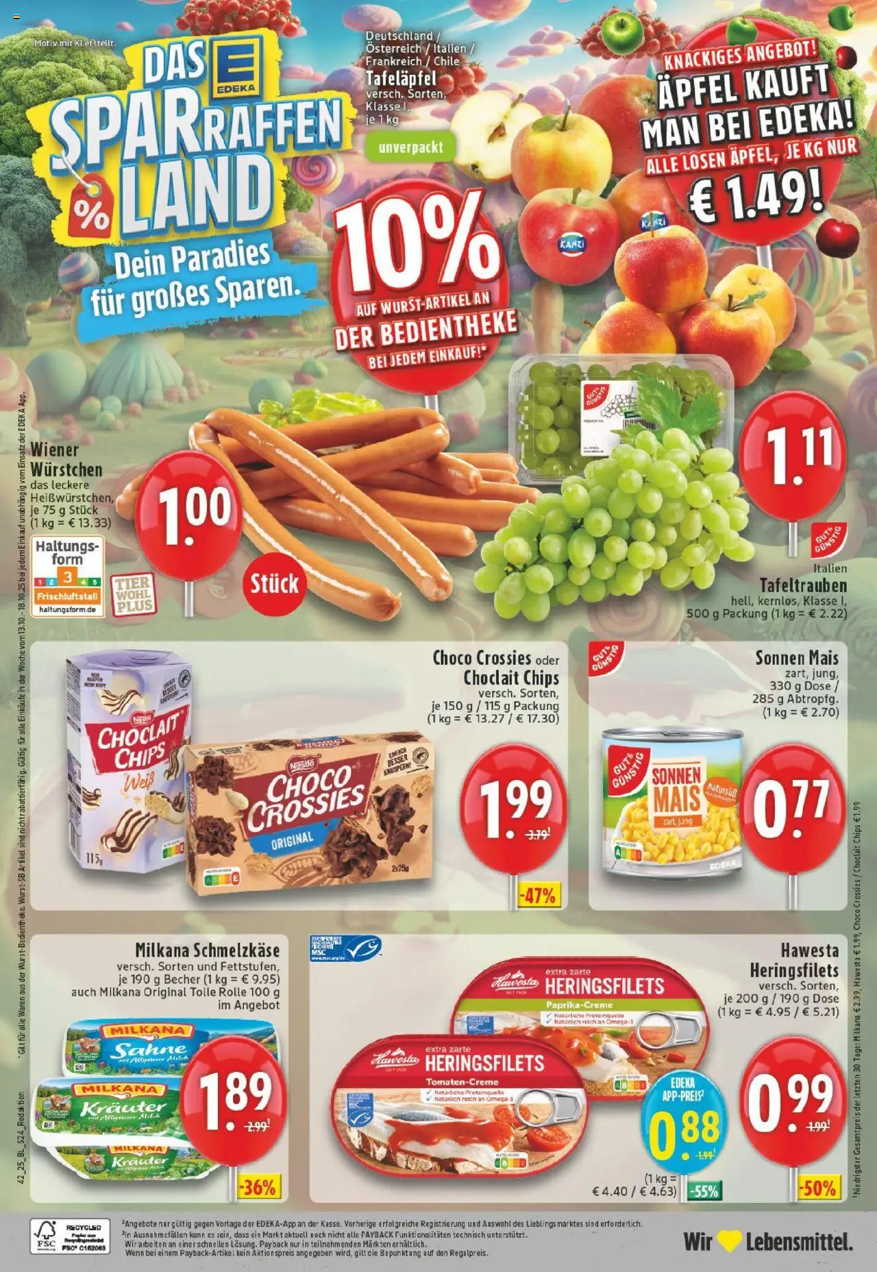 Edeka prospekt Voerde - Friedrichsfeld	 – gültig ab 13.10.2025 | Seite: 24 | Produkte: Milch, Äpfel, Chips, Sahne