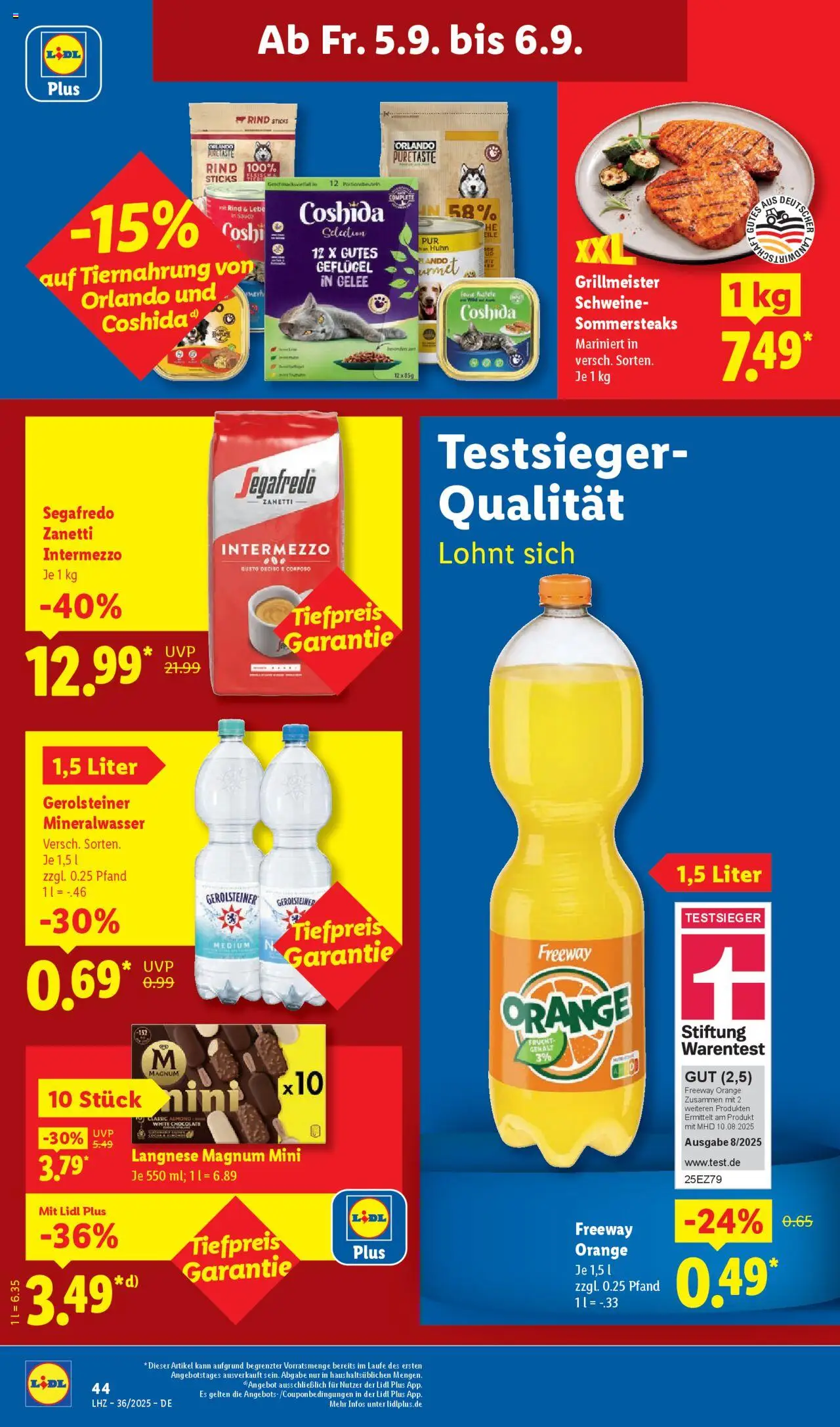 Lidl Prospekt Lüchow	 - gültig ab dem 01.09.2025 | Seite: 66 | Produkte: Langnese, Mineralwasser, Segafredo, Gerolsteiner