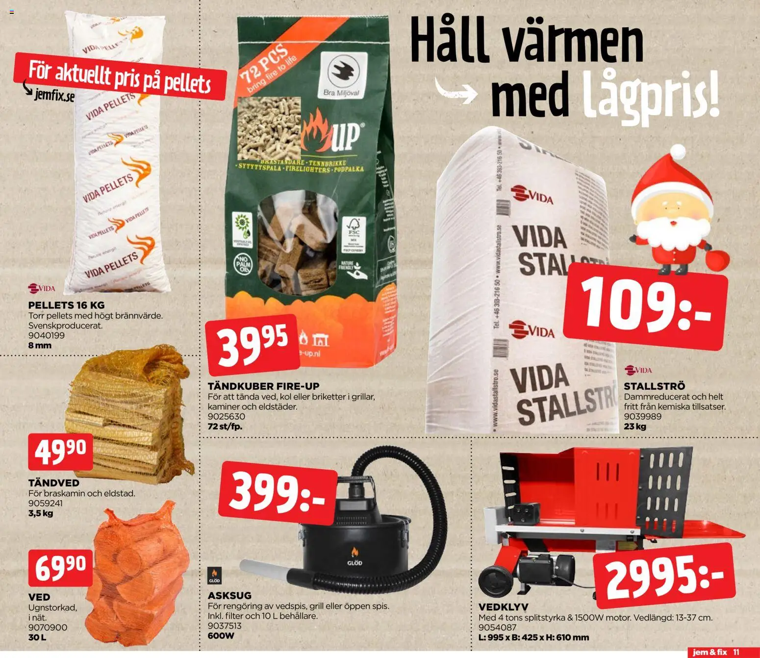 Jem & Fix reklamblad aktuell från 16.11.2025 | Sida: 11 | Produkter: Grill, Vedklyv, Palm, Häll