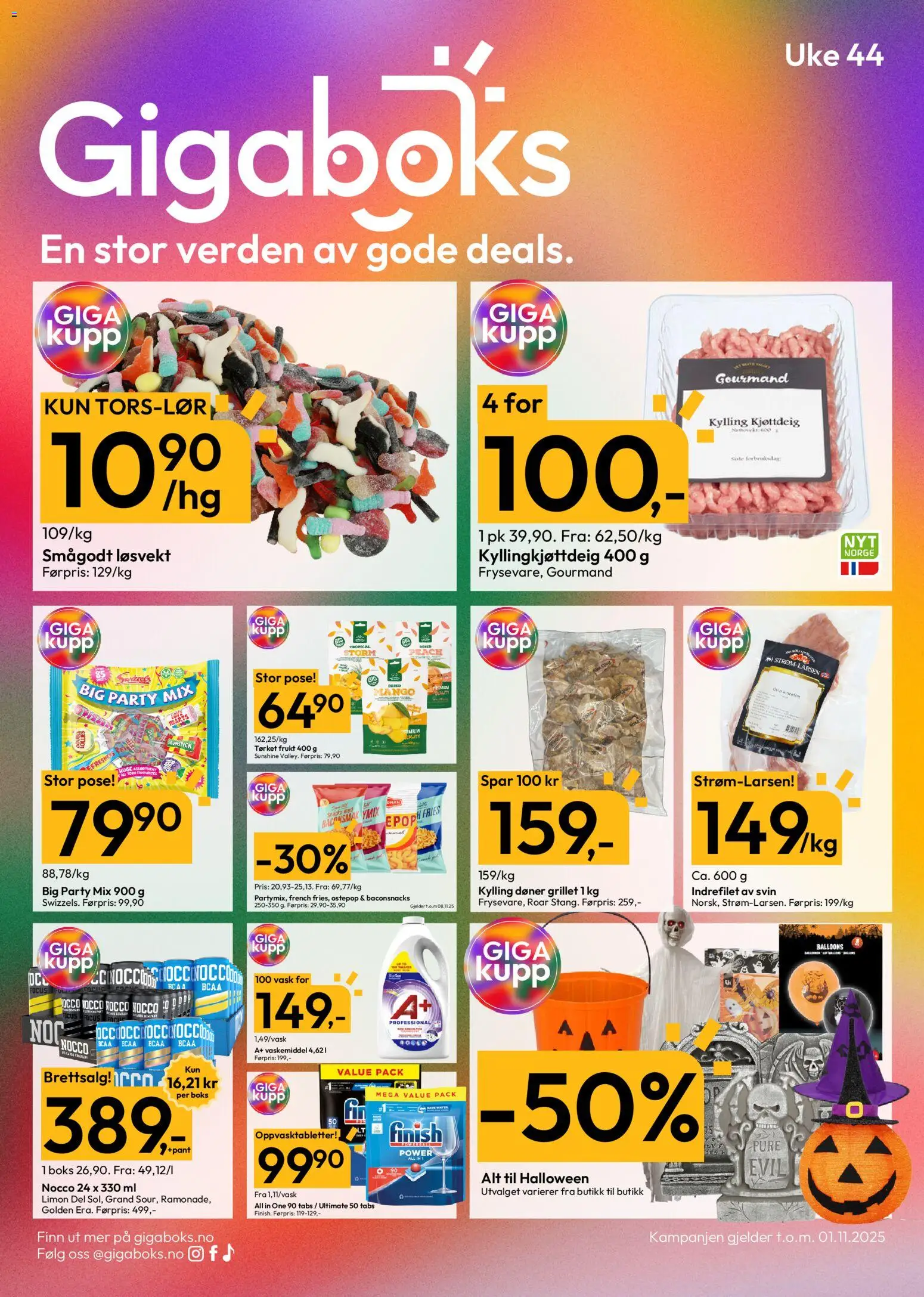{H1} | Side: 1 | Produkter: Kylling, Kjøttdeig, Karrysalat, Mango