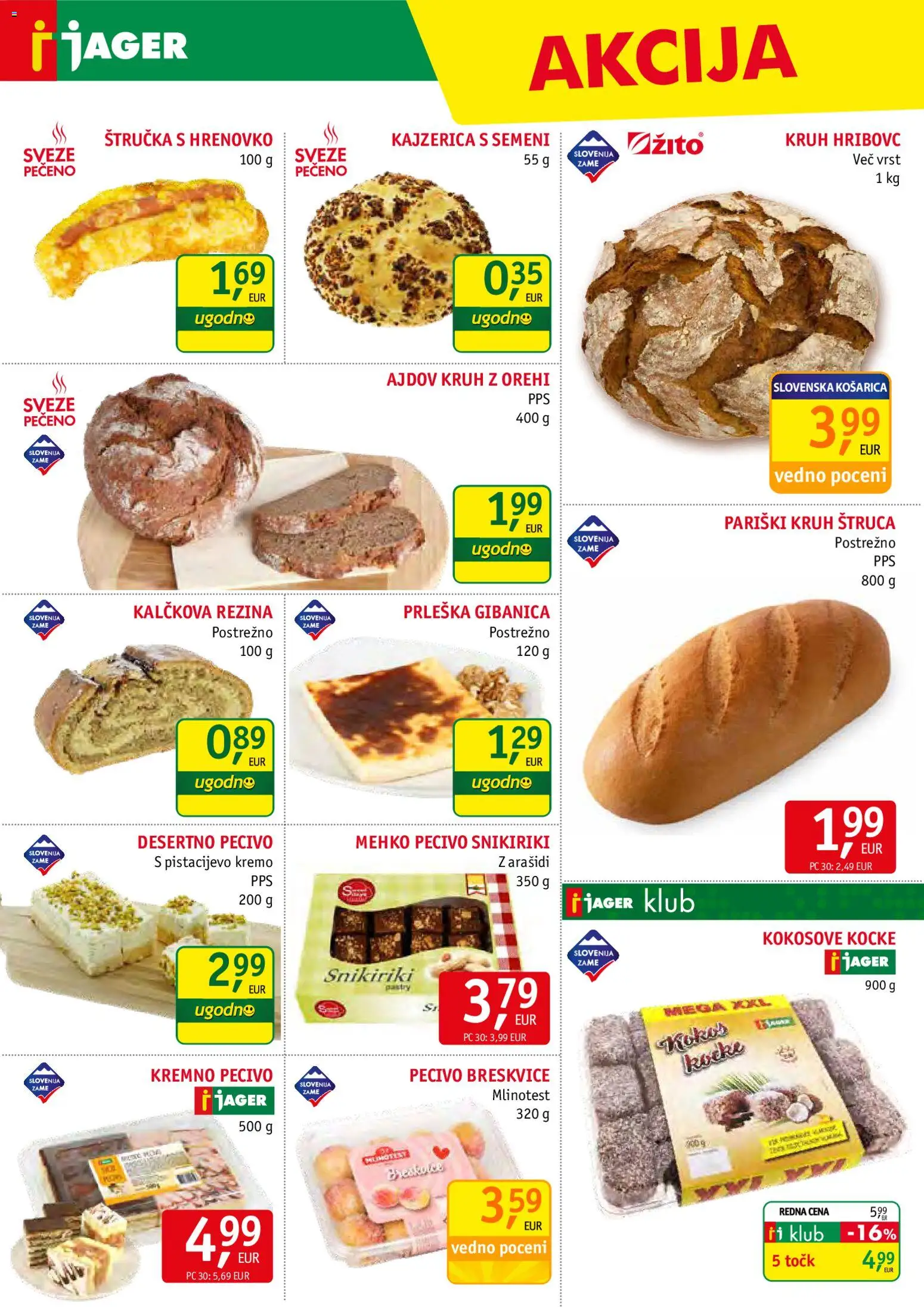 Novi Jager katalog ponudbe – veljaven od 19.11.2025 | Stran: 6 | Izdelki: Štručka, Kruh