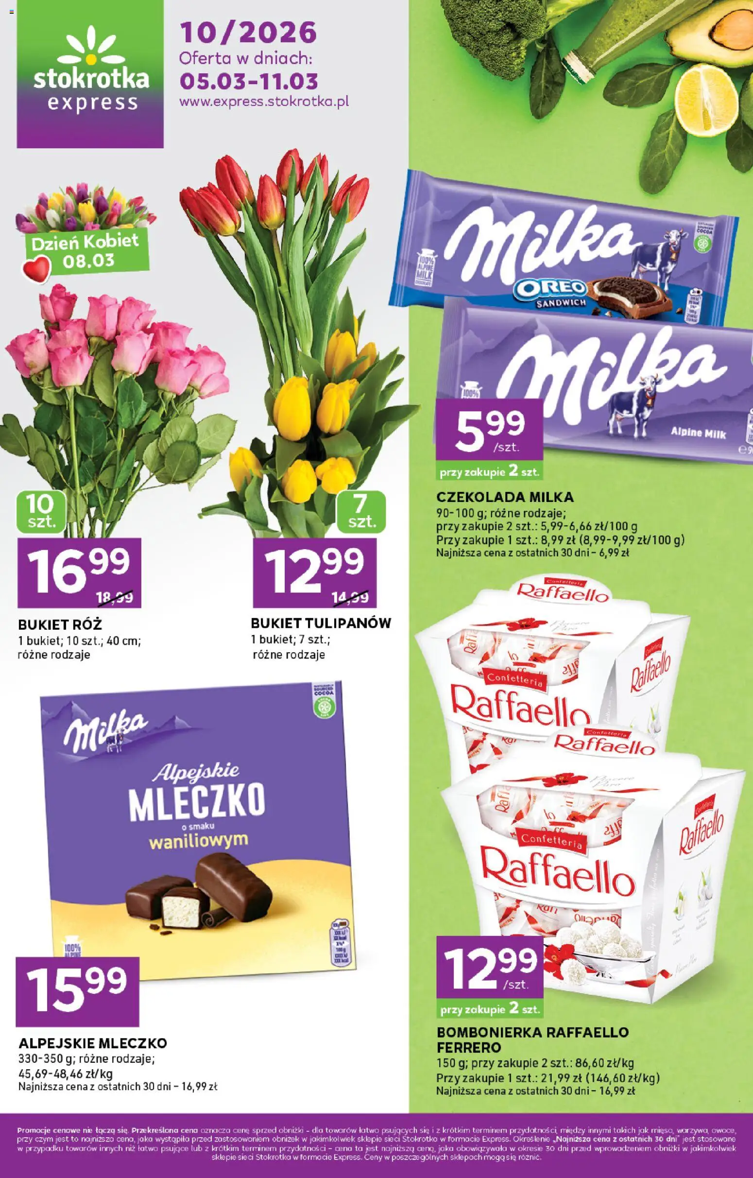 Stokrotka gazetka - Express od 05.03.2026 | Strona: 1 | Produkty: Stokrotka, Sandwich, Milka, Czekolada