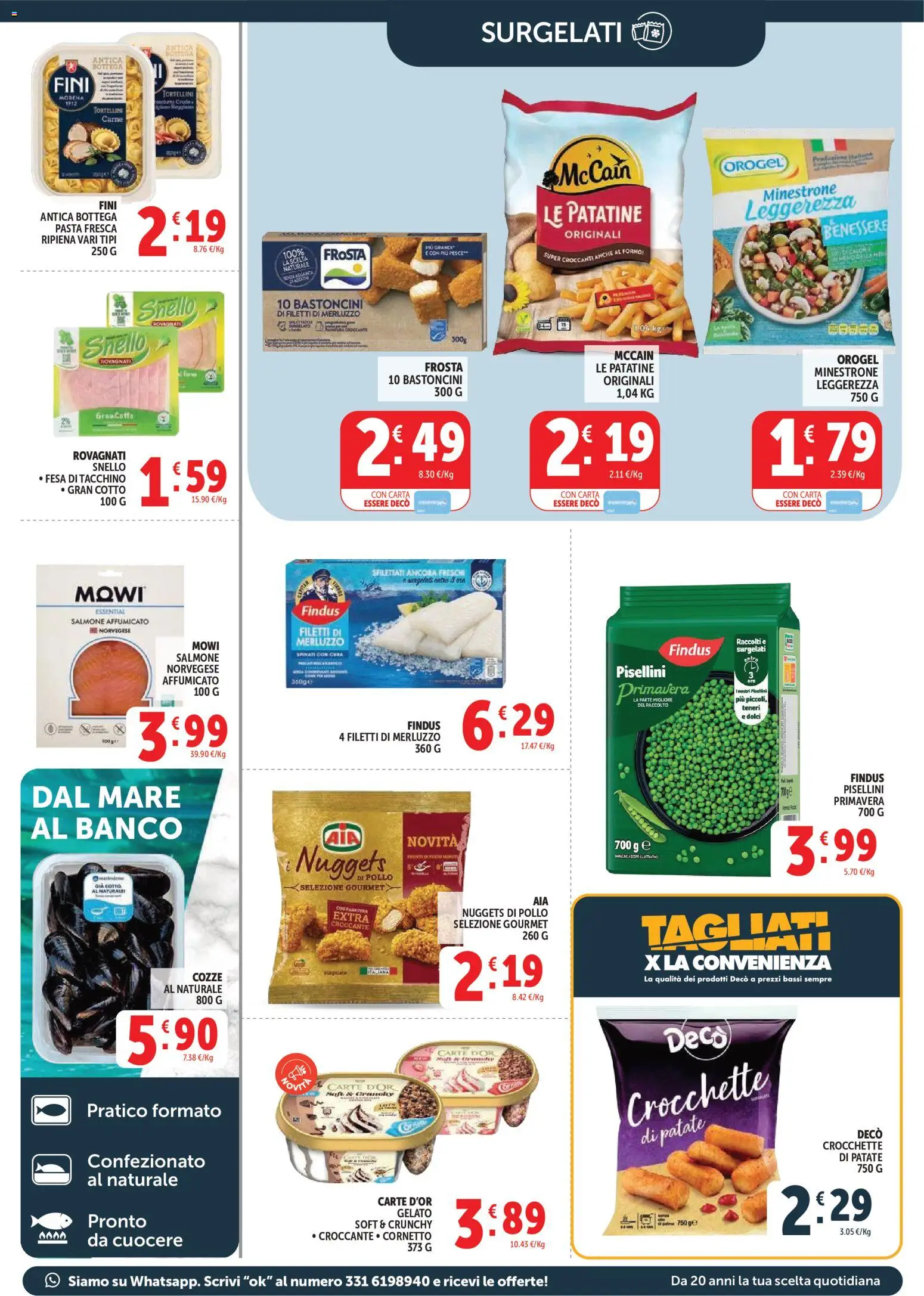 Volantino Decò del 17.03.2026 | Pagina: 9 | Prodotti: Cozze, Patatine, Tacchino, Pasta