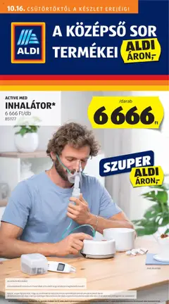 Aldi - Középső sor termékei - amely érvényes a következő dátumtól: 16.10.2025