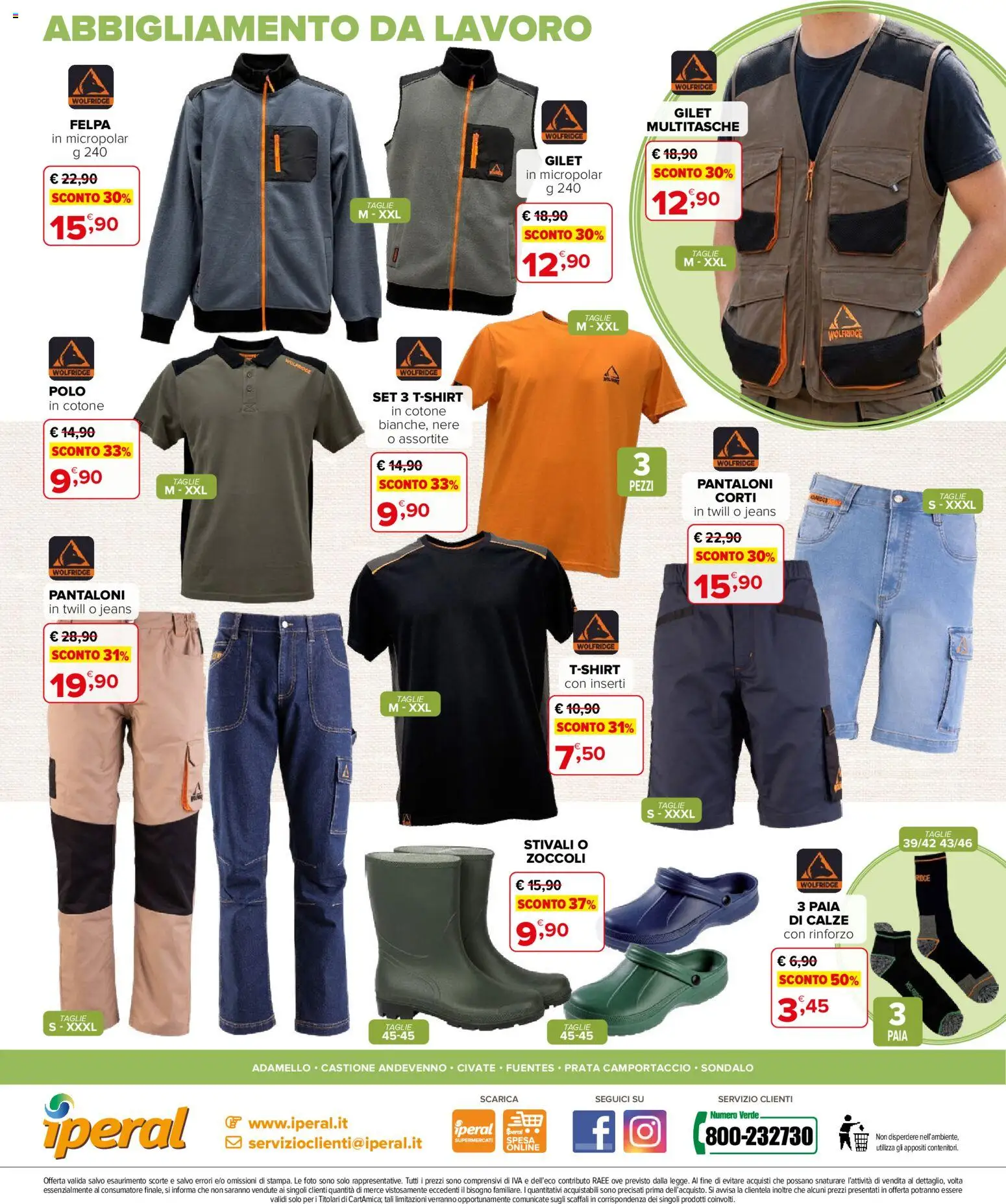 Volantino Iperal del 18.03.2026 | Pagina: 16 | Prodotti: Felpa, Pantaloni, Stivali, Gilet