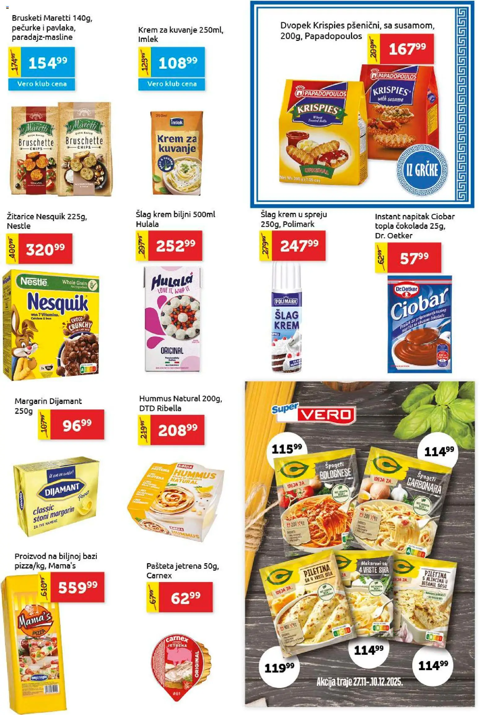 SuperVERO katalog - važi od 27.11.2025 | Strana: 13 | Proizvode: Šlag, Dr. Oetker, Špageti, Piletina