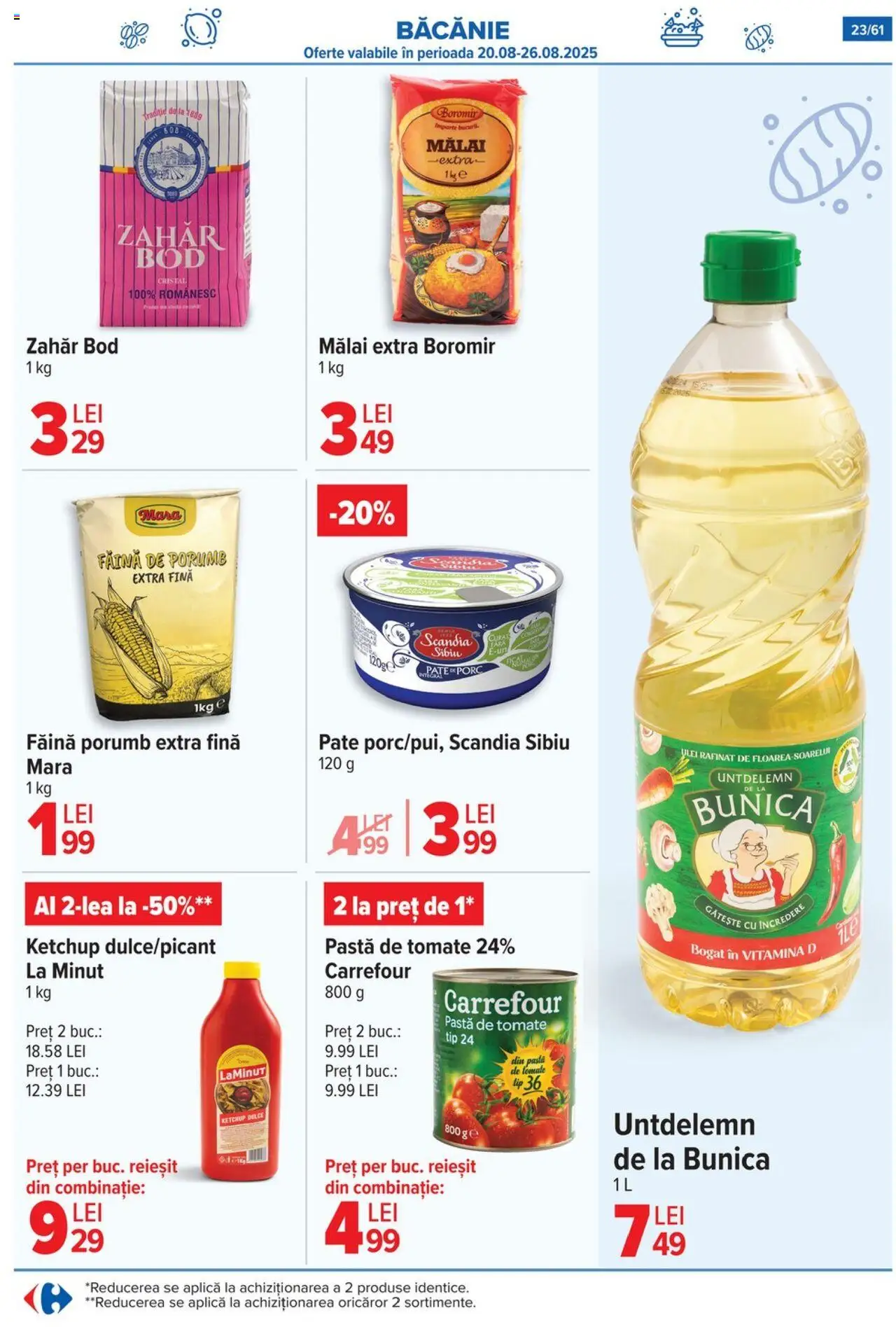Catalog Carrefour – valabil de la 20.08.2025 | Pagină: 24 | Produse: Pastă de tomate, Mălai, Ketchup, Porumb