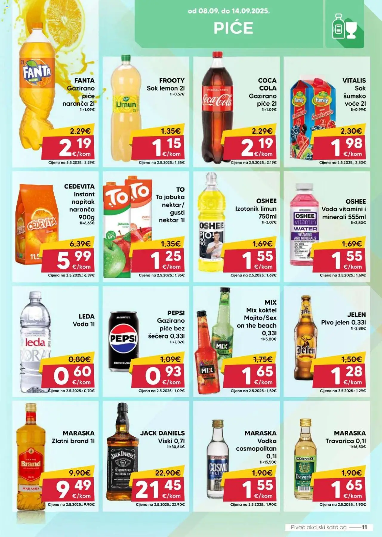 Pivac katalog | vrijedi od 08.09.2025 | Stranica: 11 | Proizvodi: Sok, Pivo, Viski, Voće