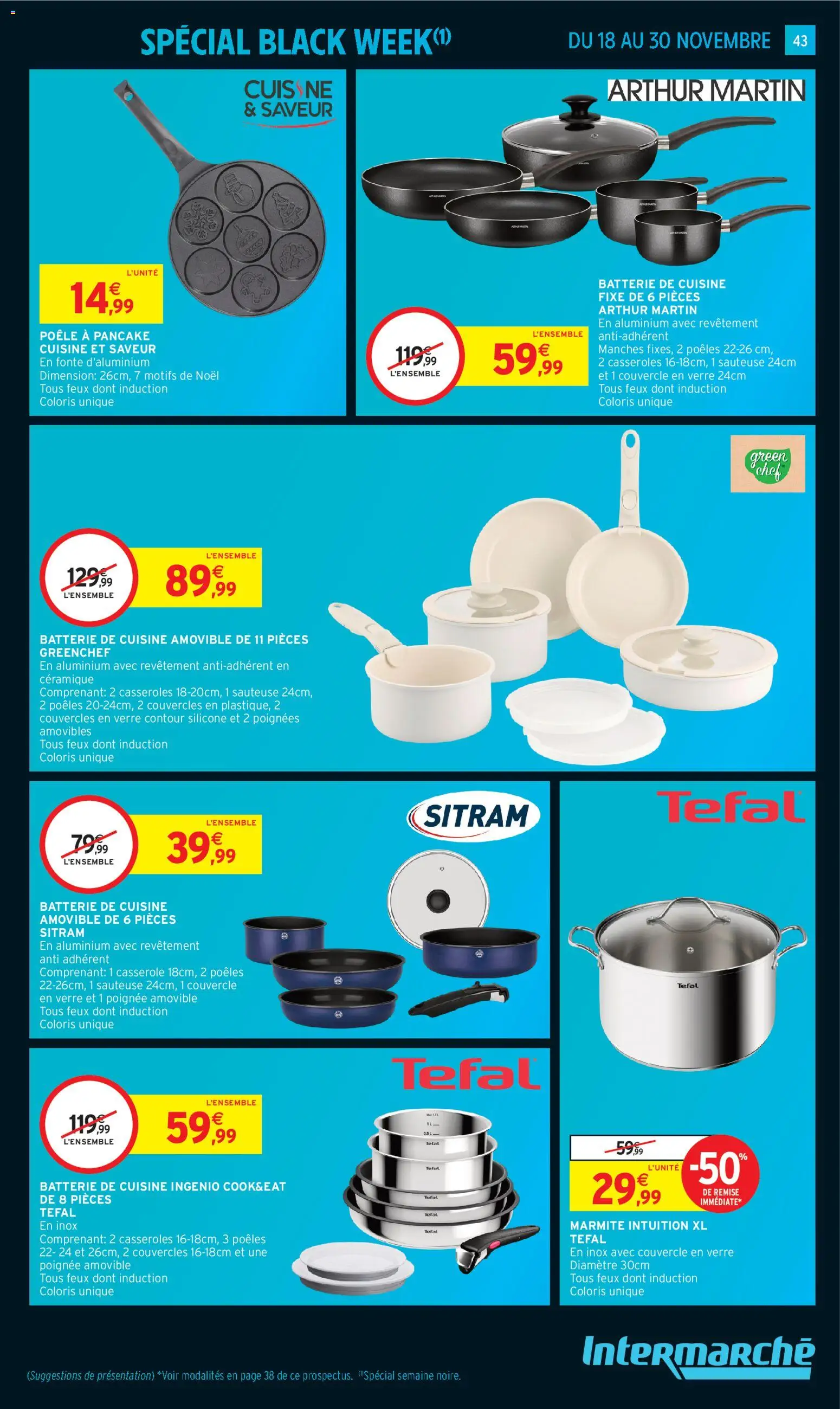 {H1} | Page: 43 | Produits: Poignées, Casserole, Batterie, Tefal