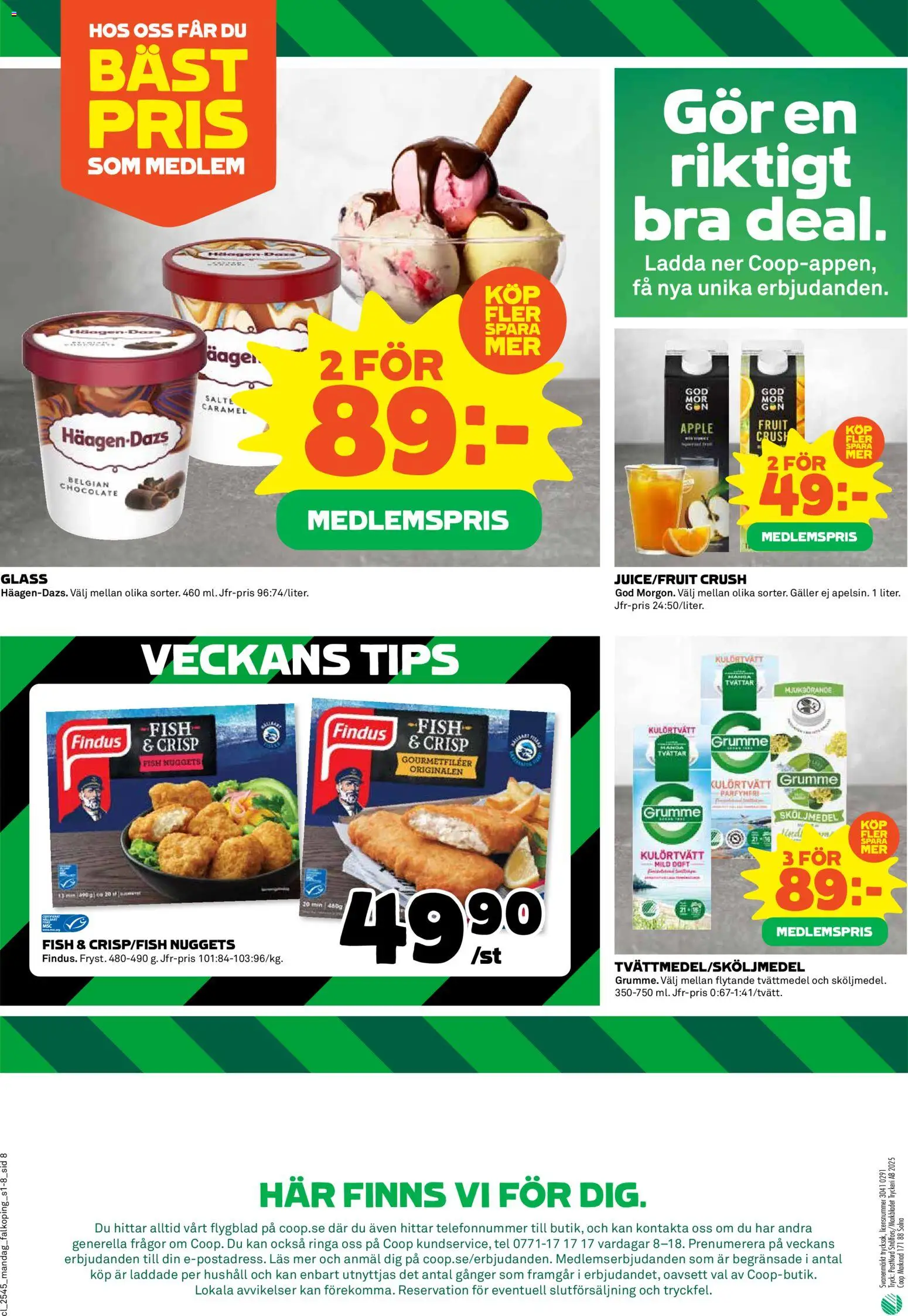 Coop reklamblad aktuell från 03.11.2025 | Sida: 8 | Produkter: Doft, Galler, Äpple, Glass