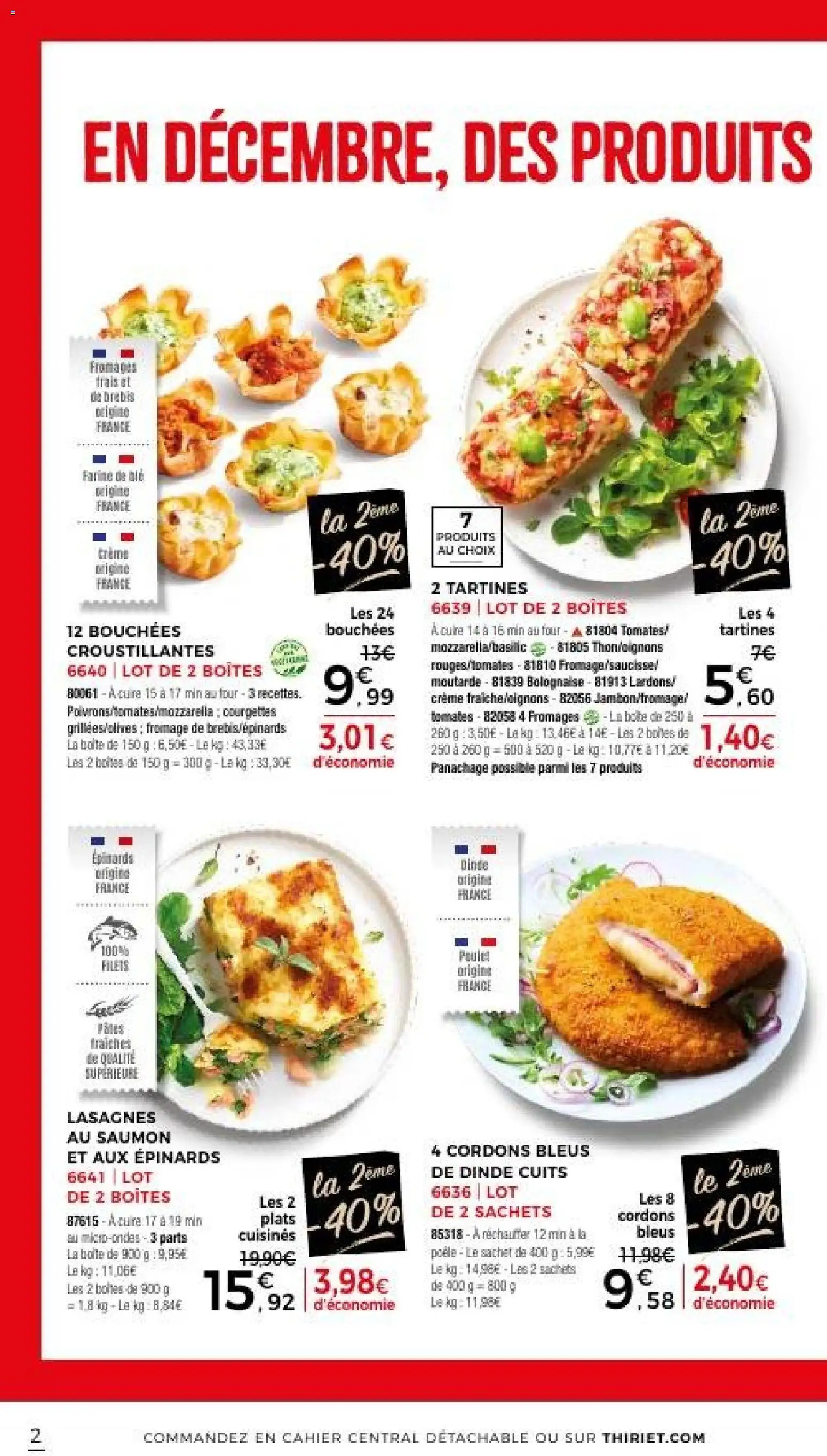 {H1} | Page: 2 | Produits: Lardons, Mozzarella, Tomates, Saumon