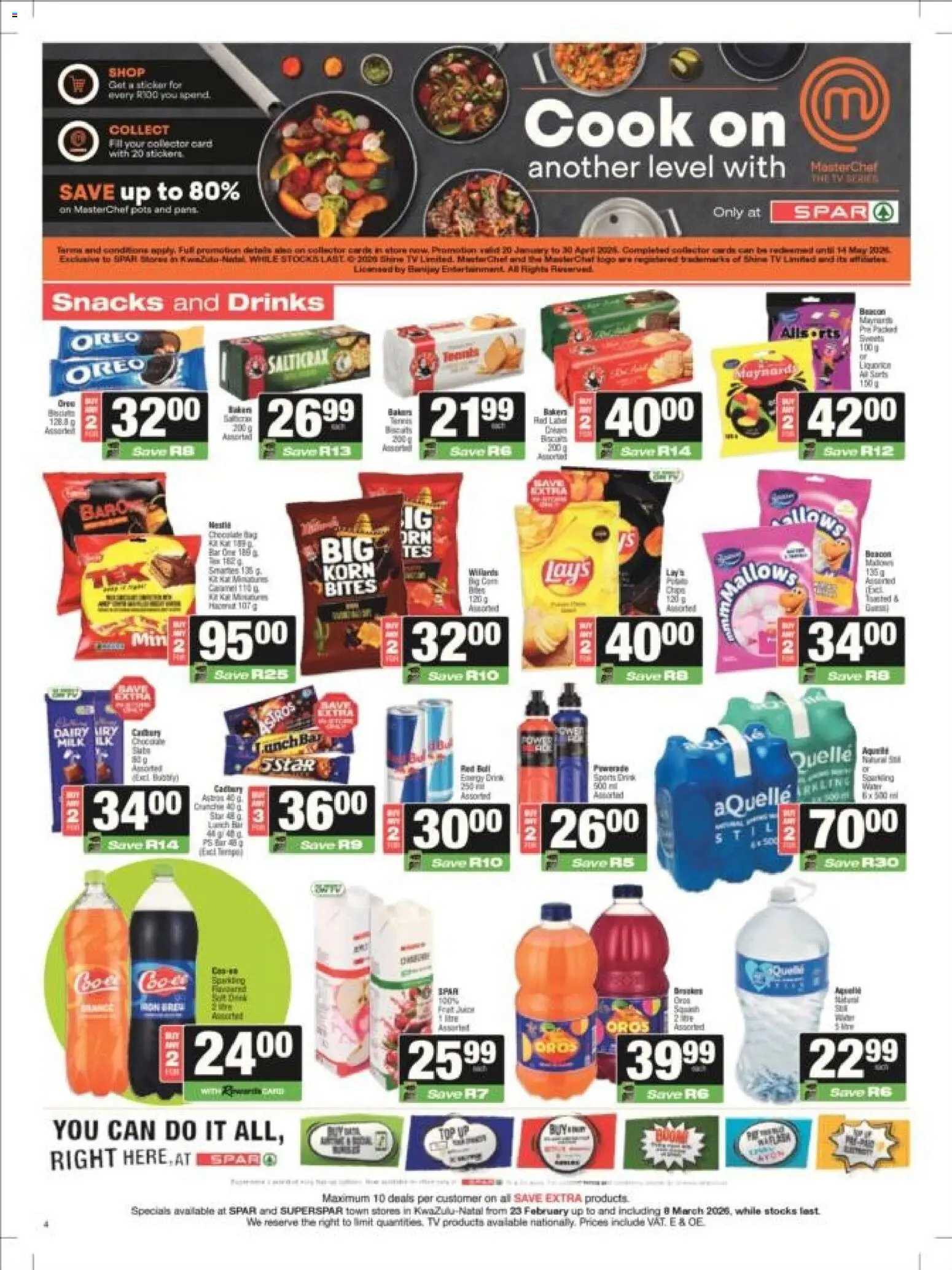 New Superspar catalogue – valid from 23.02.2026 | Page: 4 | Products: TV, Milk, Pots, Snacks