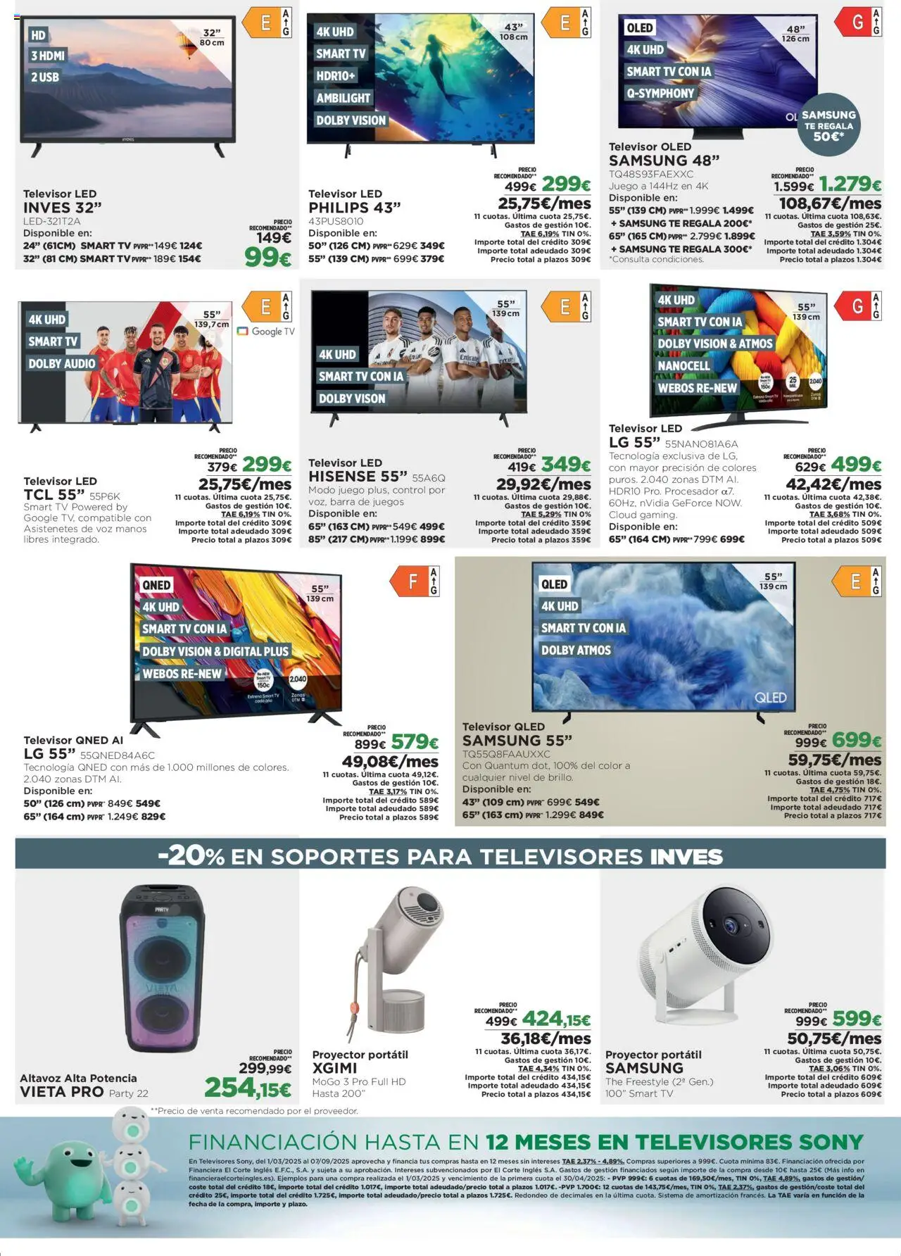 El Corte Inglés ofertas │ válido desde el 21.08.2025 | Página: 13 | Productos: Té, Televisor, Audio, USB