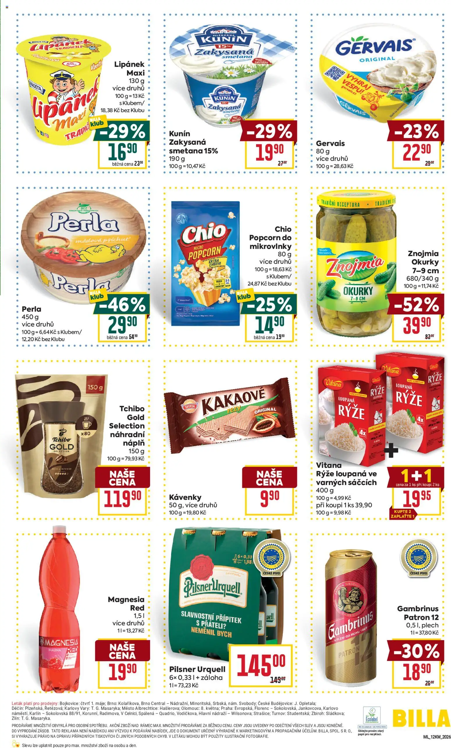 Billa Malý leták od 18.03.2026 | Strana: 3 | Produkty: Magnesia, Mikrovlnky, Tchibo Gold, Gambrinus