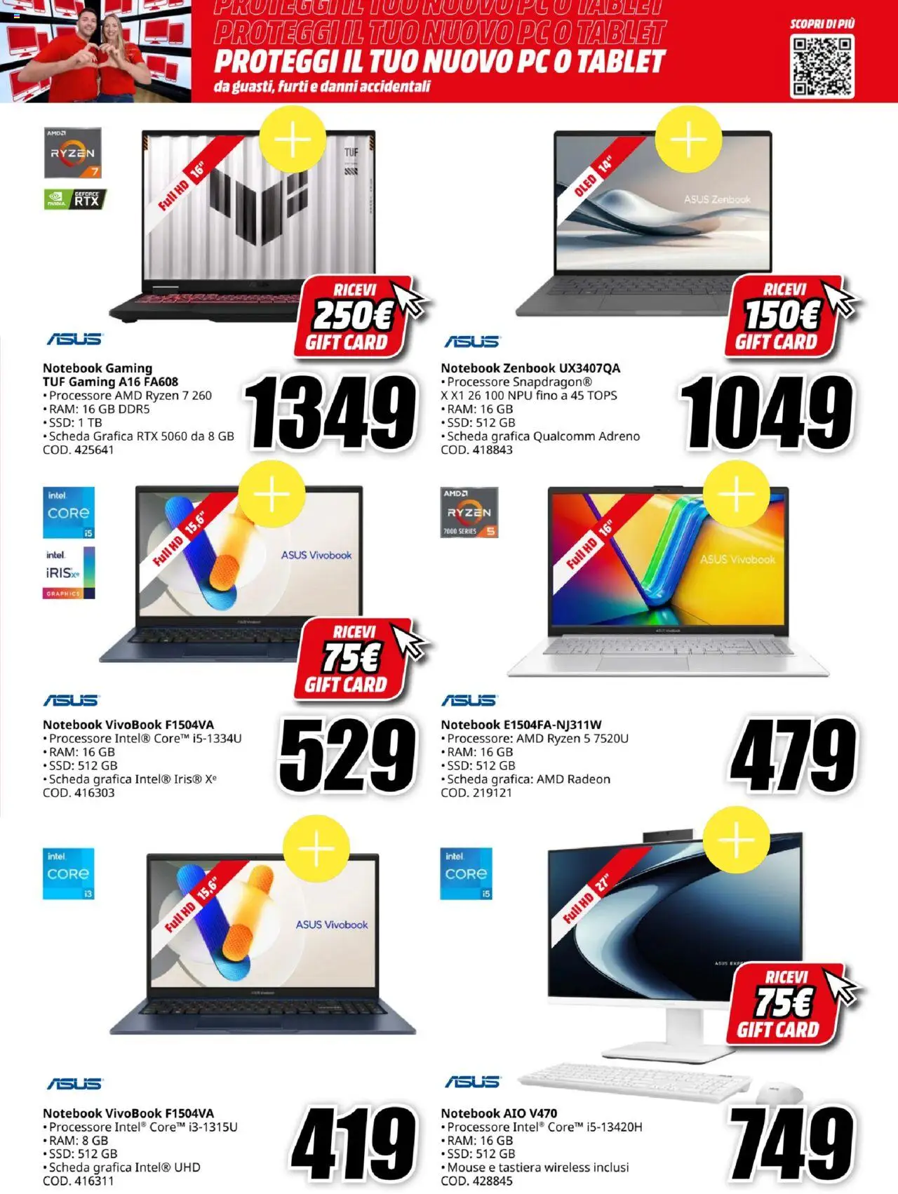 Volantino Media World del 21.08.2025 | Pagina: 3 | Prodotti: Notebook, Tablet, PC, Mouse