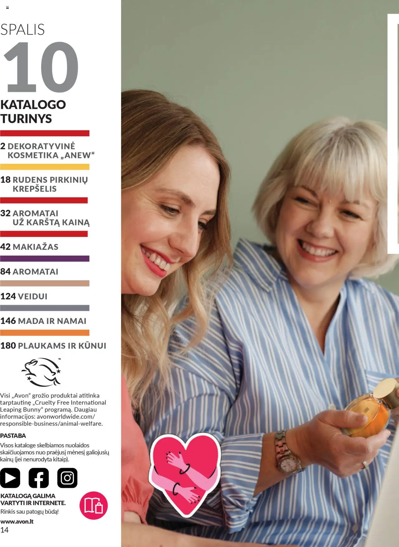 AVON akcijos nuo 01.10.2025 | Puslapis: 14 | Prekių: Makiažas, Krepšelis
