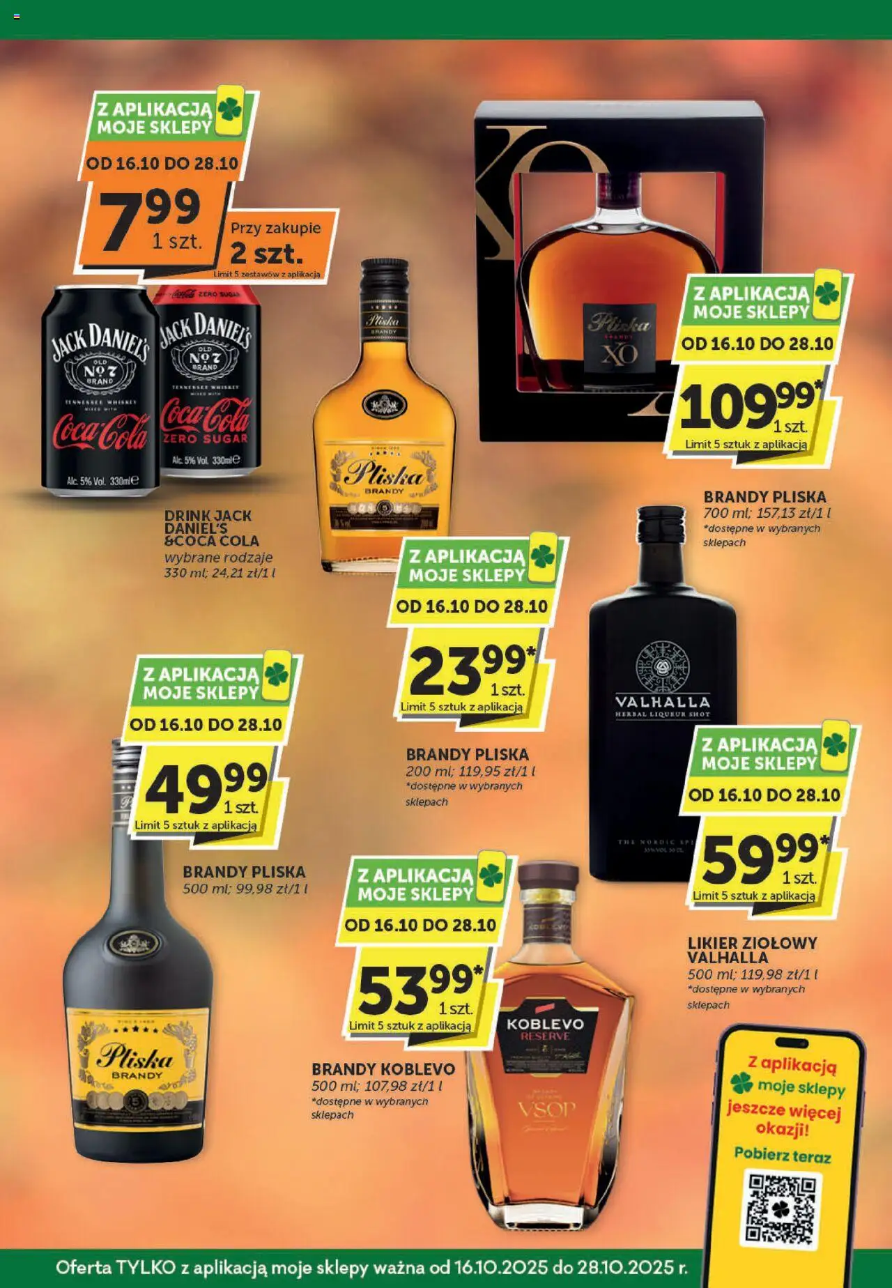 Euro Sklep Gazetka - Katalog alkoholowy od 16.10.2025 | Strona: 5 | Produkty: Likier ziołowy, Jack Daniel's, Pliska brandy