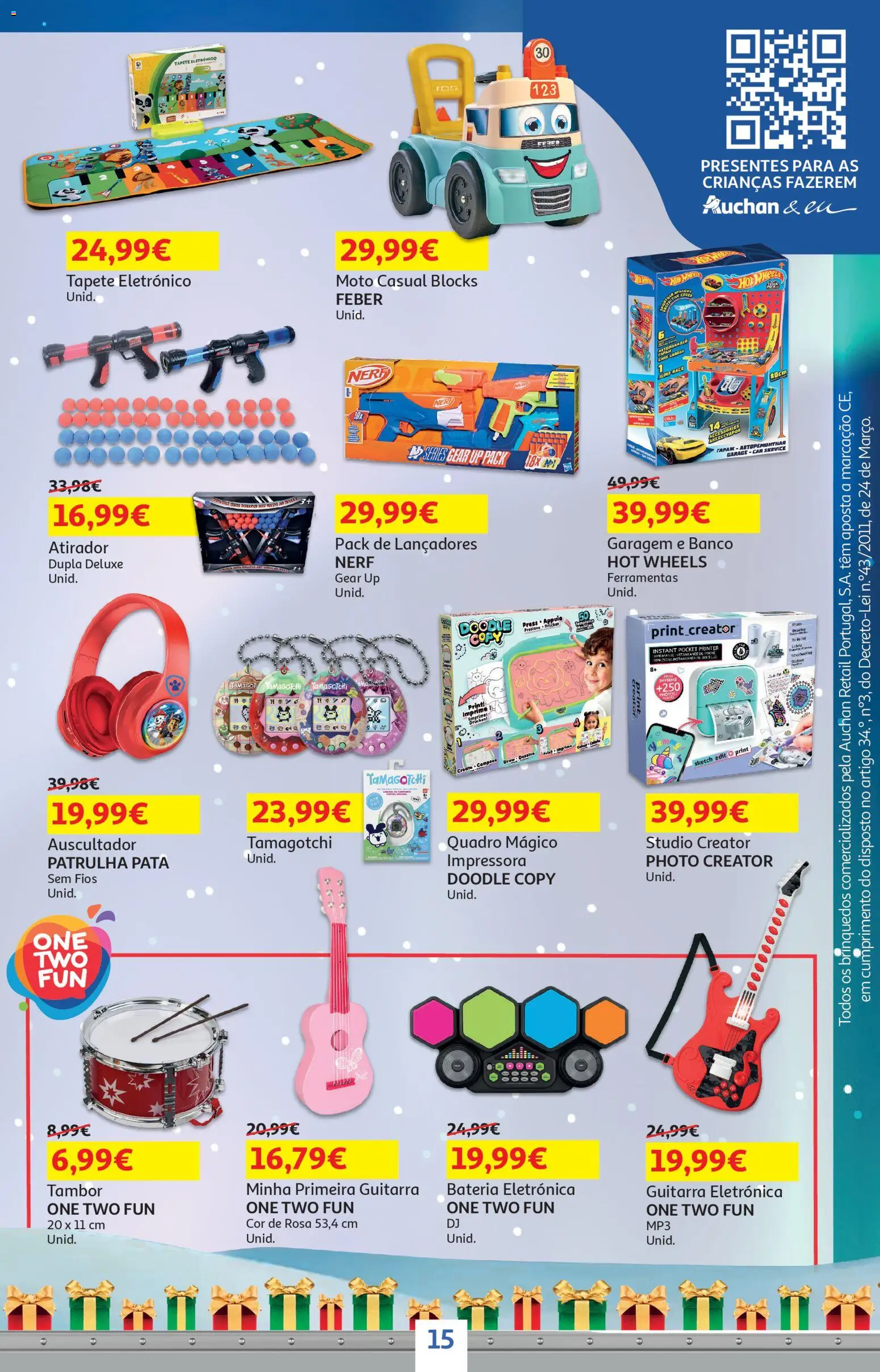 Auchan - Presentes │ válido de 01.11.2025 | Página: 15 | Produtos: Impressora, Banco, Bateria, Tapete