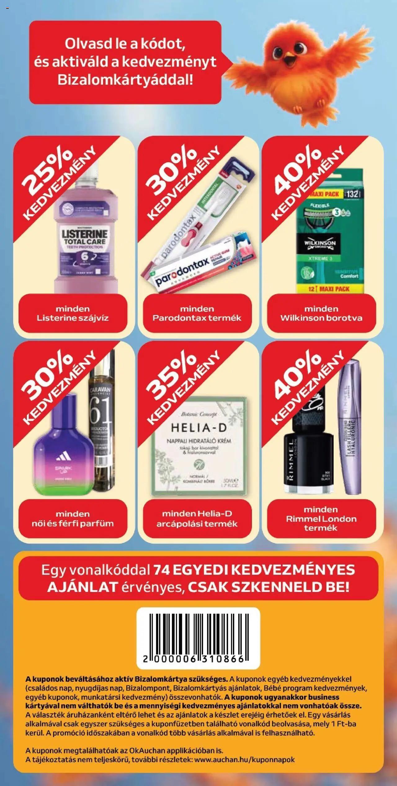 Auchan akciós ujság - amely érvényes a következő dátumtól: 02.10.2025 | Oldal: 6 | Termékek: Borotva, Parfüm, Szájvíz