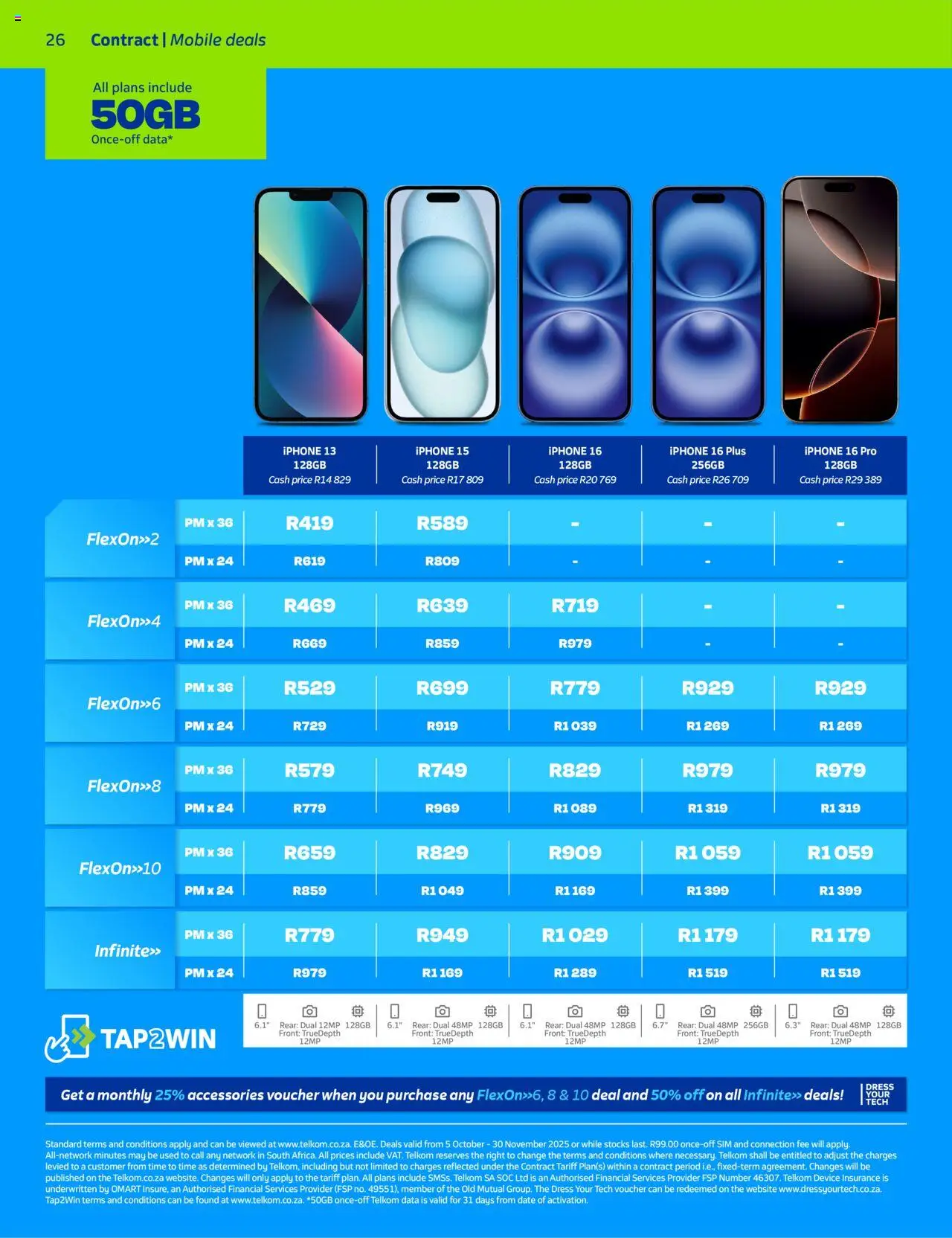 New Telkom catalogue – valid from 05.10.2025 | Page: 26 | Products: Dress, Data, Sim