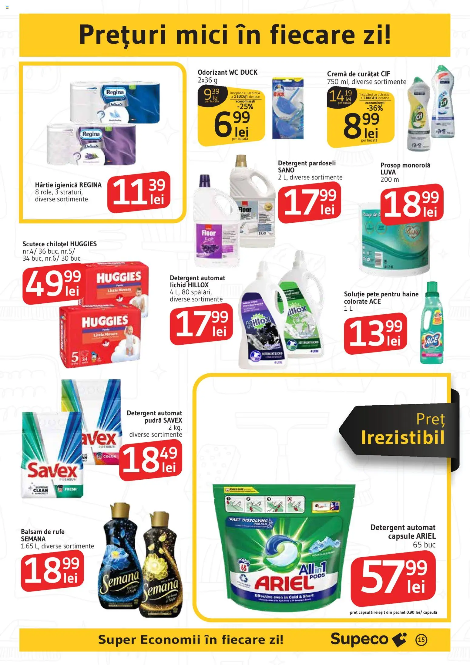 Noul catalog Supeco – valabil de la 05.02.2026 | Pagină: 15 | Produse: Pudră, Balsam, Cremă, Detergent