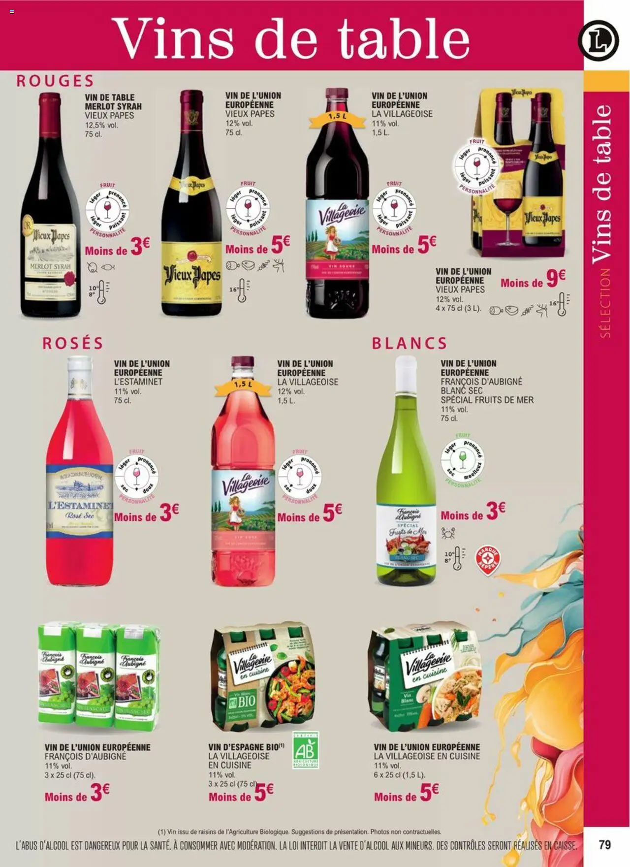 | Page: 76 | Produits: Fruits de mer, Vin de table, Table, Vin