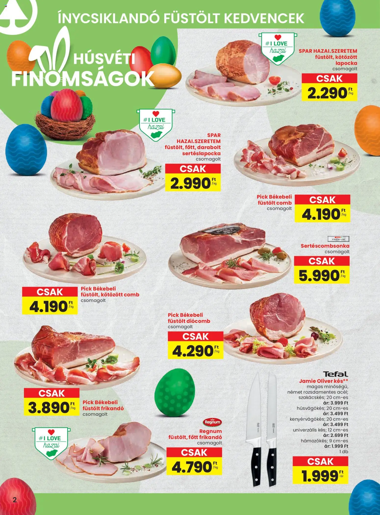 Spar akciós ujság - amely érvényes a következő dátumtól: 19.03.2026 | Oldal: 2 | Termékek: Pick, Tefal, Kés, Frikandó