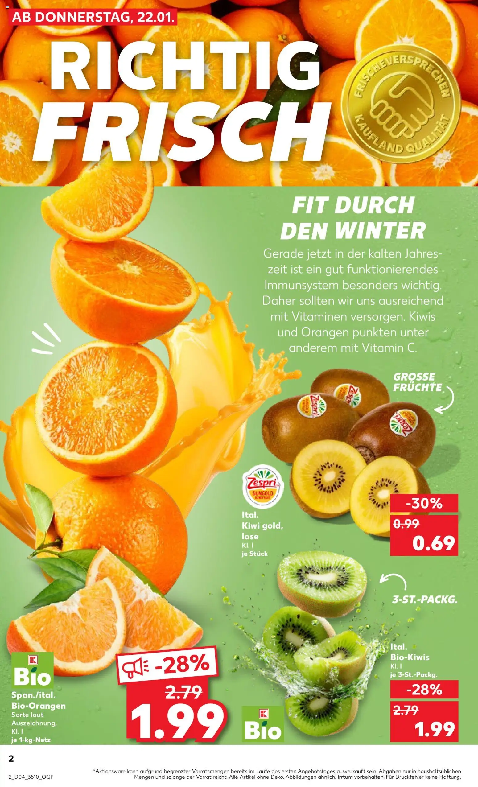 Kaufland prospekt Leipzig	 – gültig ab 22.01.2026 | Seite: 2 | Produkte: Orangen, Kiwi