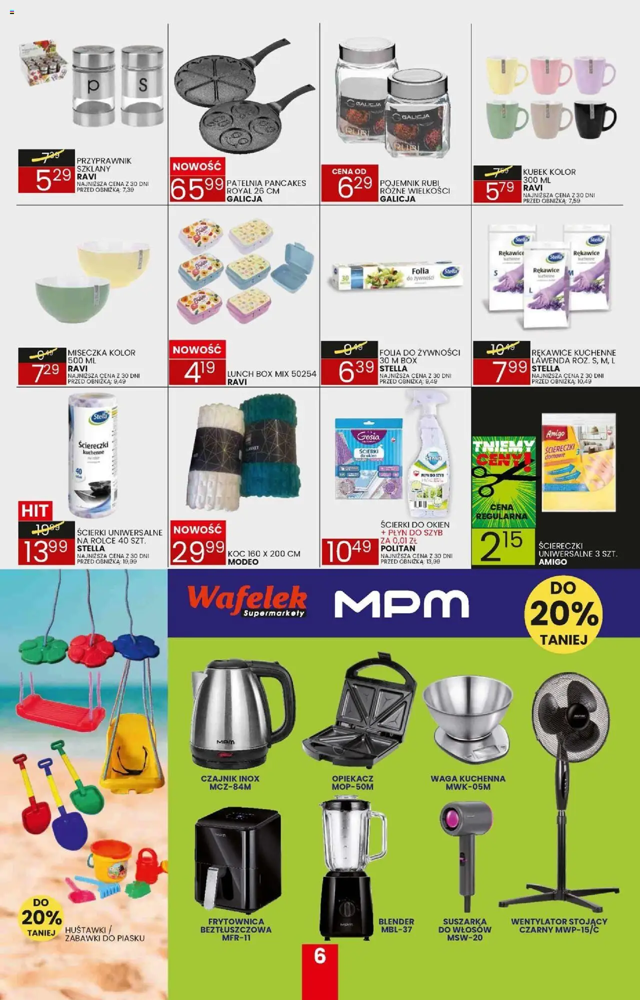 Wafelek Gazetka od 18.08.2025 | Strona: 6 | Produkty: Waga, Czajnik, Blender, Pancakes