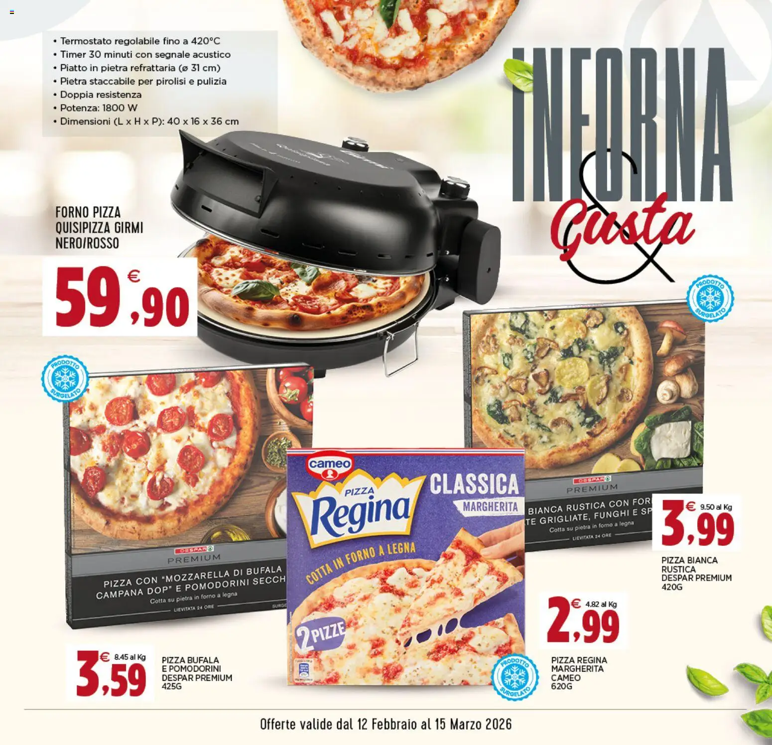 Volantino Interspar del 12.02.2026 | Pagina: 11 | Prodotti: Pomodorini, Pizza, Tè, Mozzarella