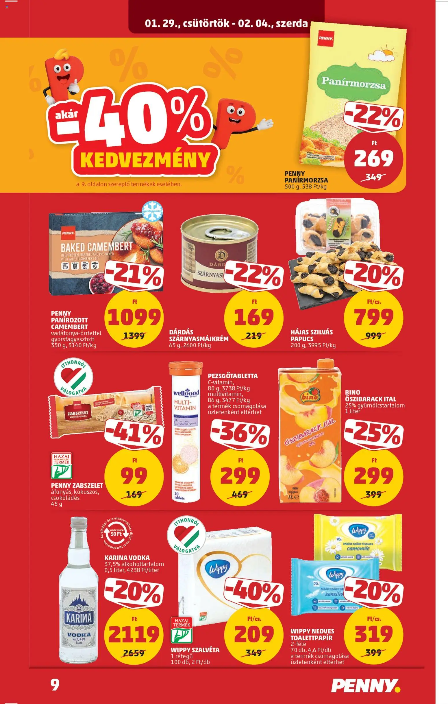 PENNY akciós ujság - amely érvényes a következő dátumtól: 29.01.2026 | Oldal: 13 | Termékek: Őszibarack, Pezsgőtabletta, Multivitamin, Vodka