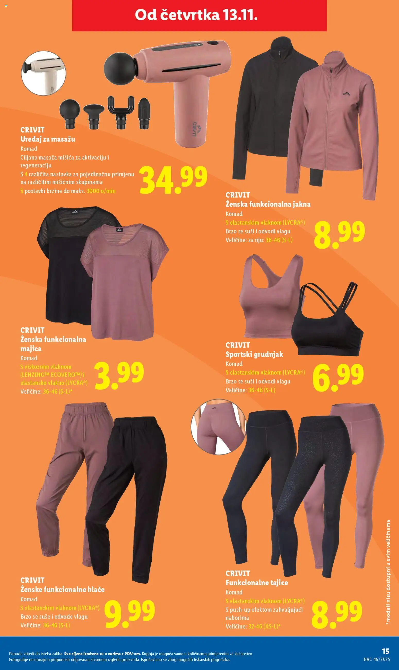 Lidl katalog | vrijedi od 13.11.2025 | Stranica: 15 | Proizvodi: Majica, Jakna, Hlače, Tajice