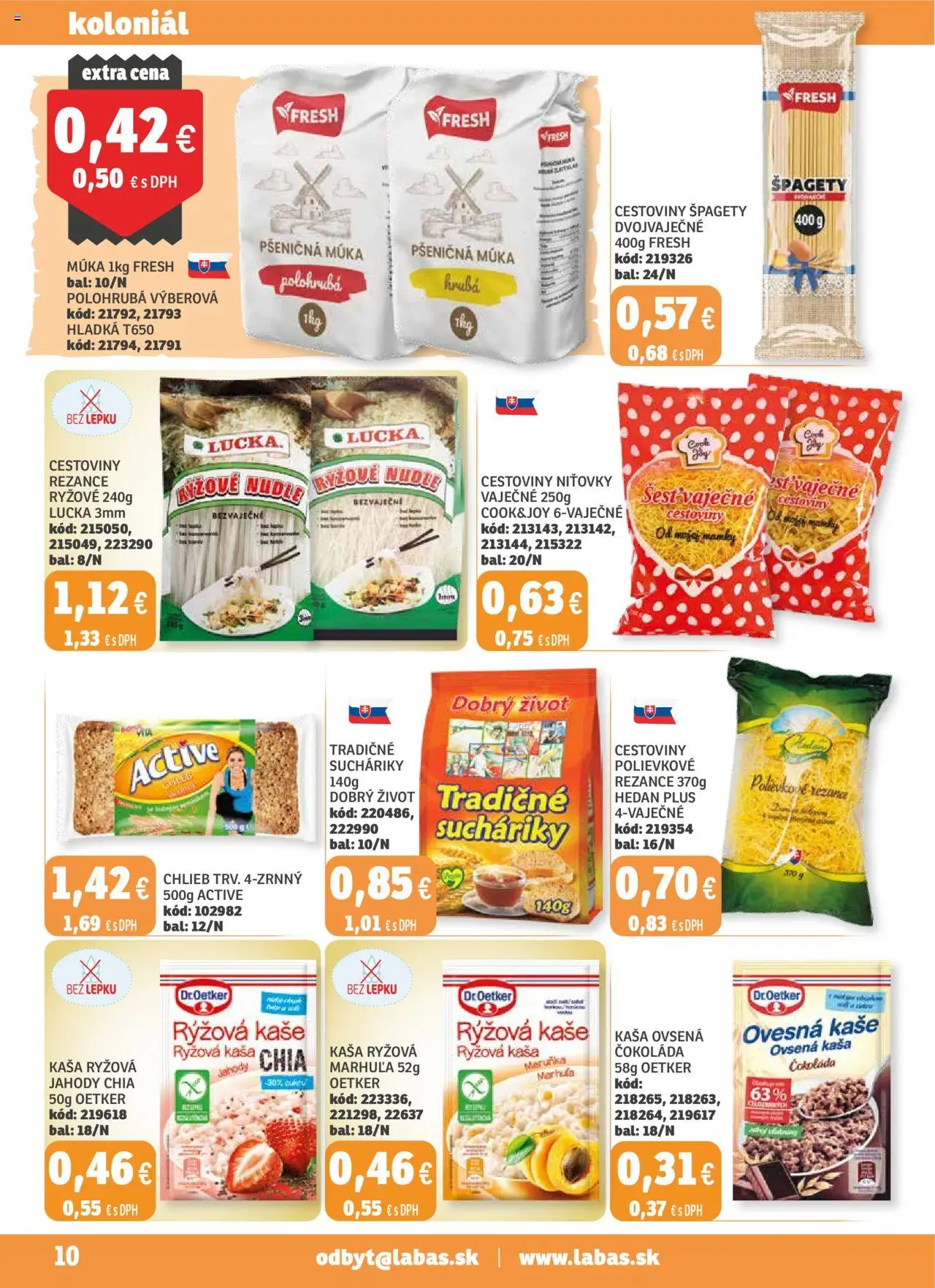 Nové Labaš akcie – leták je platný od 03.10.2025 | Strana: 10 | Produkty: Cestoviny, Čokoláda, Múka, Špagety