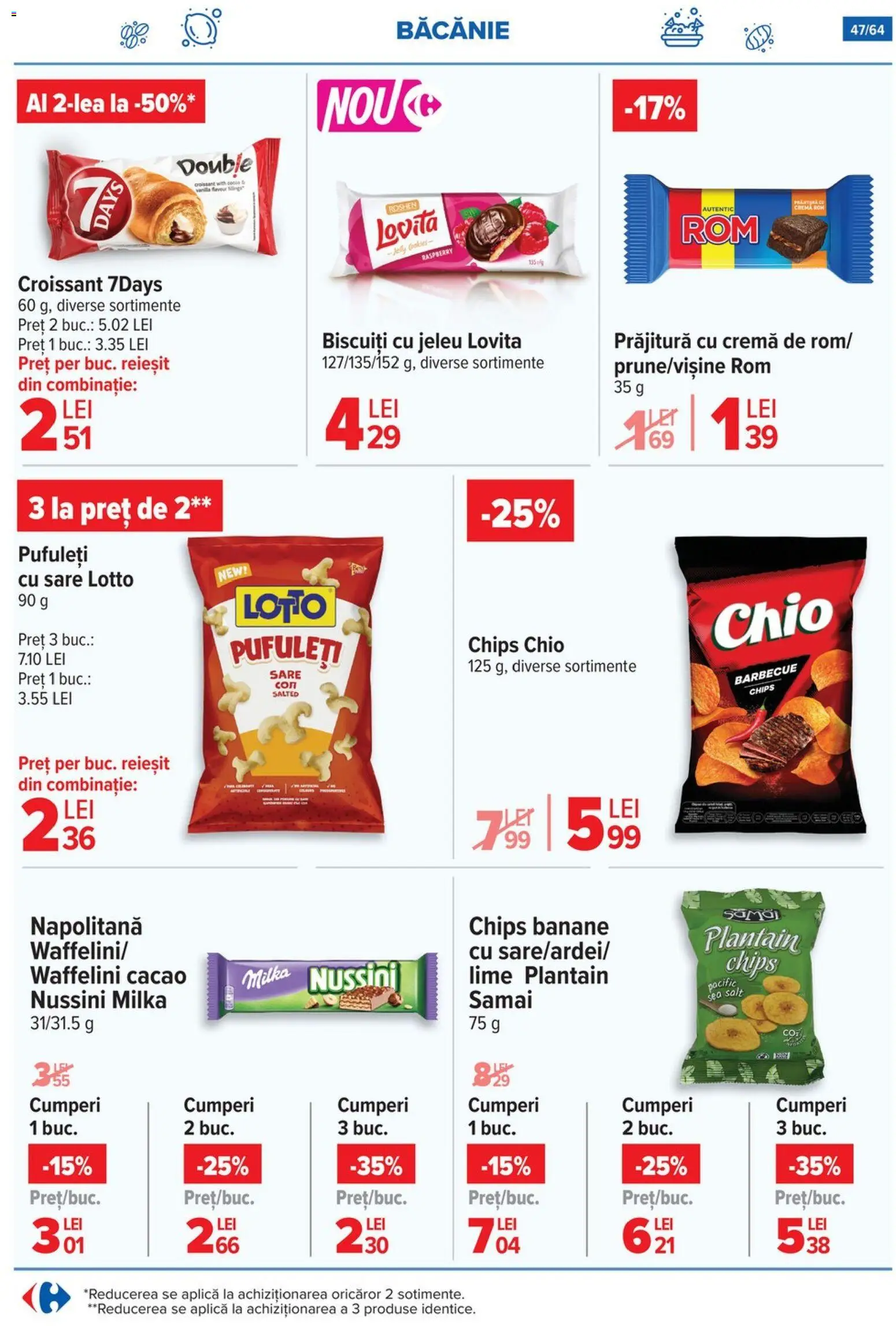 Noul catalog Carrefour – valabil de la 29.10.2025 | Pagină: 50 | Produse: Prăjitură, Cremă, Pufuleți, Sare