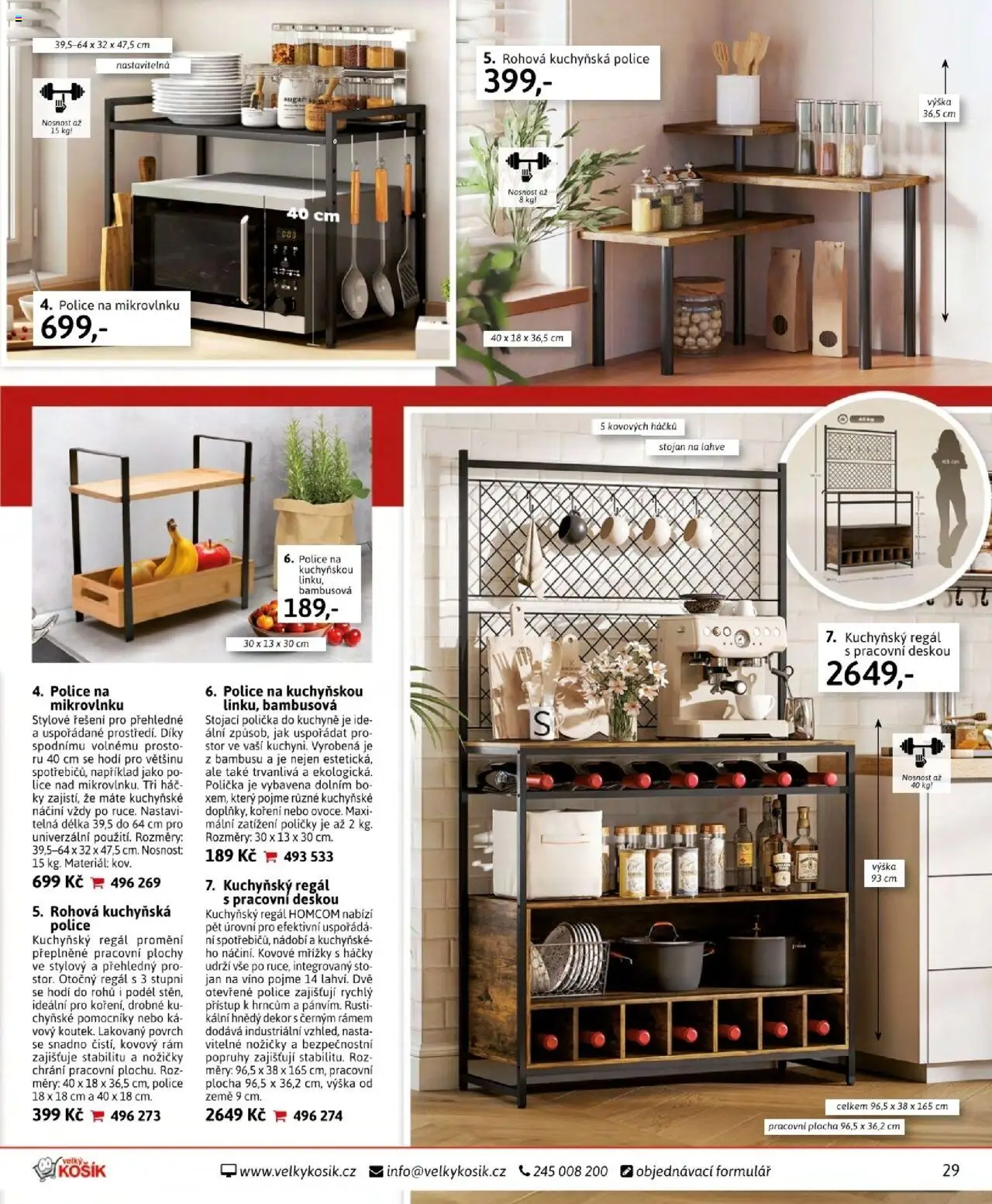 Velký Košík katalog září od 01.09.2025 | Strana: 29 | Produkty: Polička, Nádobí, Regál, Kuchyně