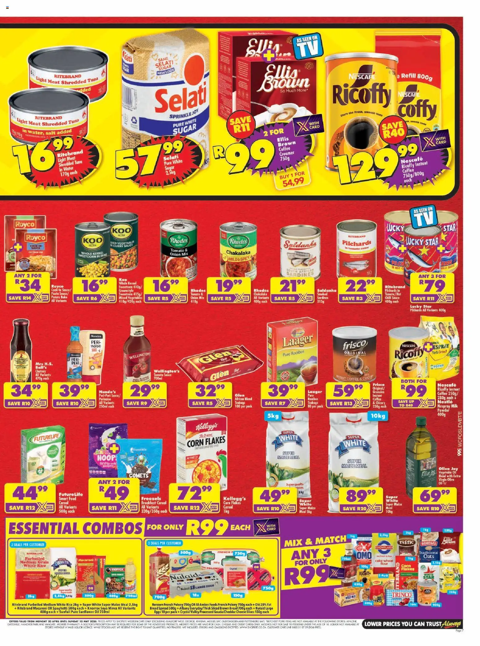 New Shoprite catalogue – valid from 20.04.2026 | Page: 7 | Products: Cheese, Light, Bread, Powder