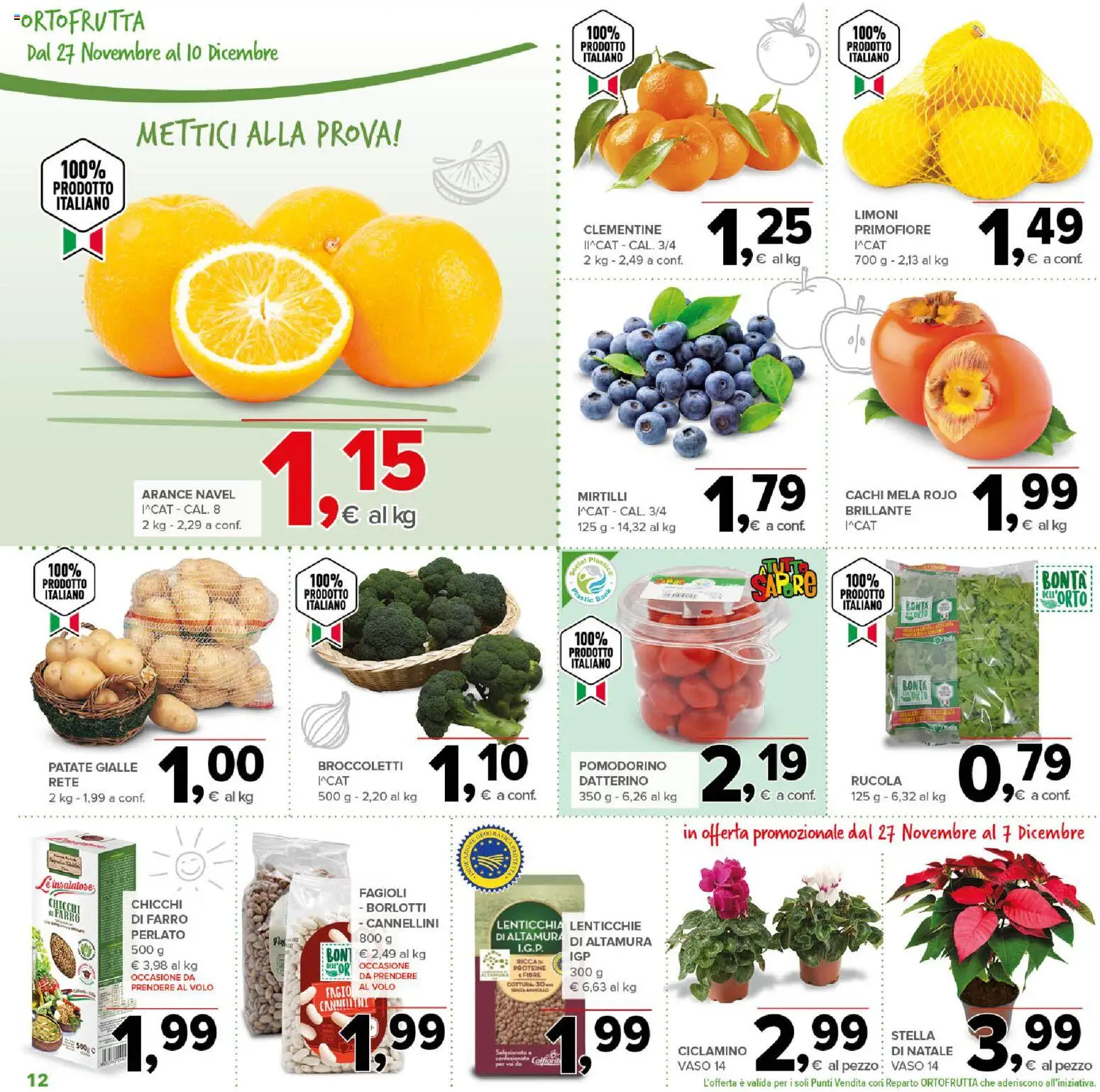 Volantino Todis del 27.11.2025 | Pagina: 12 | Prodotti: Rucola, Fagioli, Patate, Broccoletti