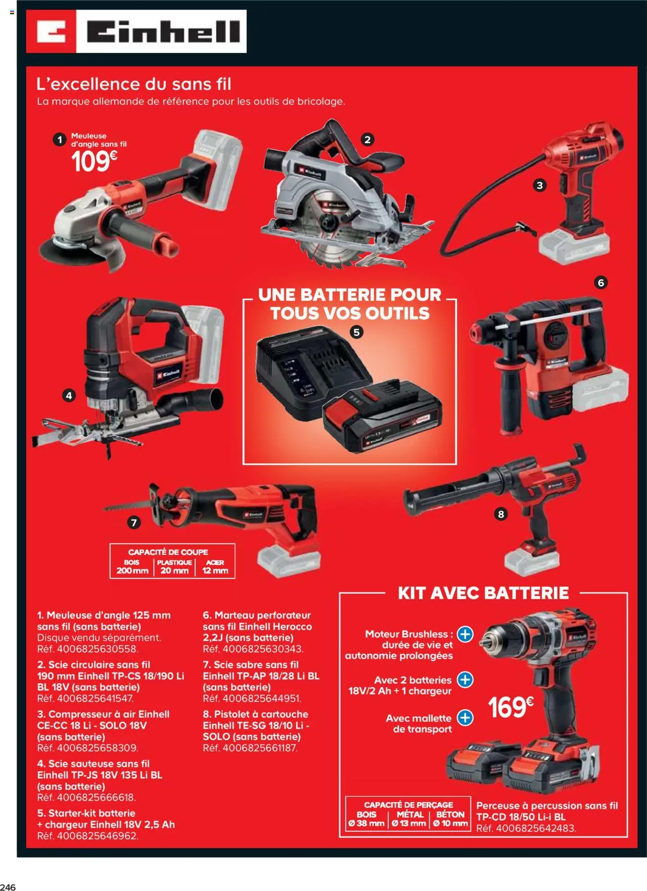 {H1} | Page: 246 | Produits: Perceuse, Compresseur, Batterie, Cartouche