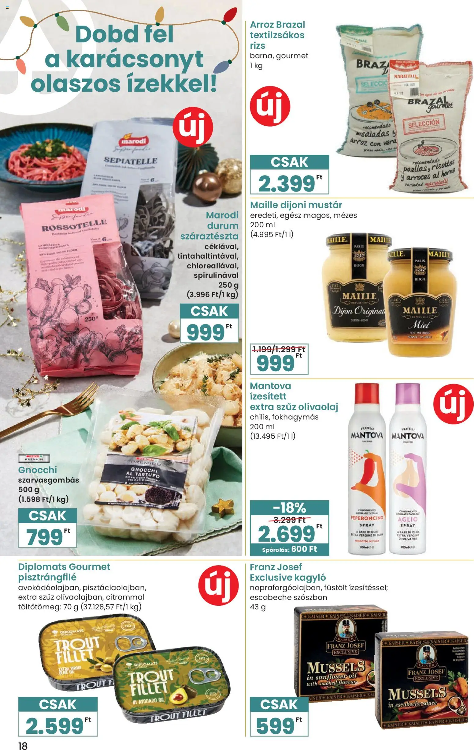 Interspar akciós ujság - amely érvényes a következő dátumtól: 27.11.2025 | Oldal: 18 | Termékek: Dijoni mustár, Extra szűz olivaolaj, Mustár, Olívaolaj