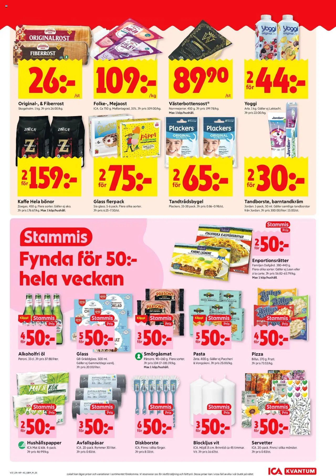 ICA Kvantum reklamblad aktuell från 08.09.2025 | Sida: 5 | Produkter: Avfallspåsar, Hushållspapper, Galler, Pasta