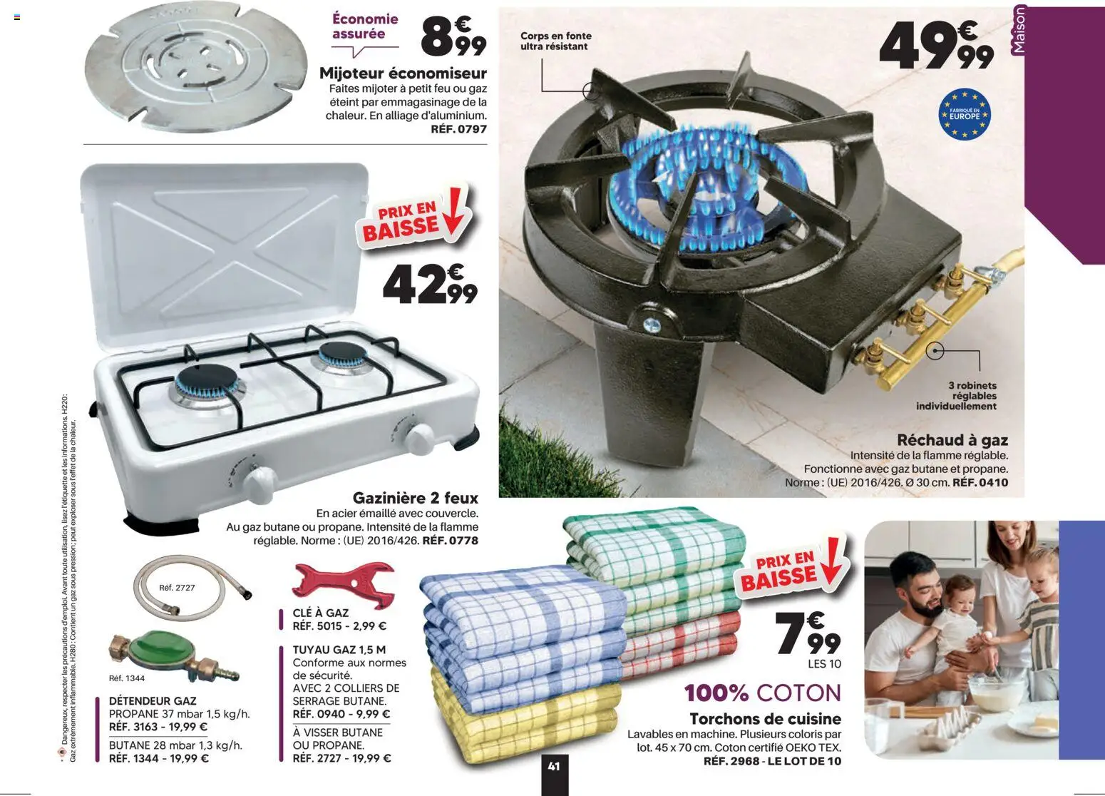 {H1} | Page: 41 | Produits: Clé, Coton, Tuyau, Gazinière